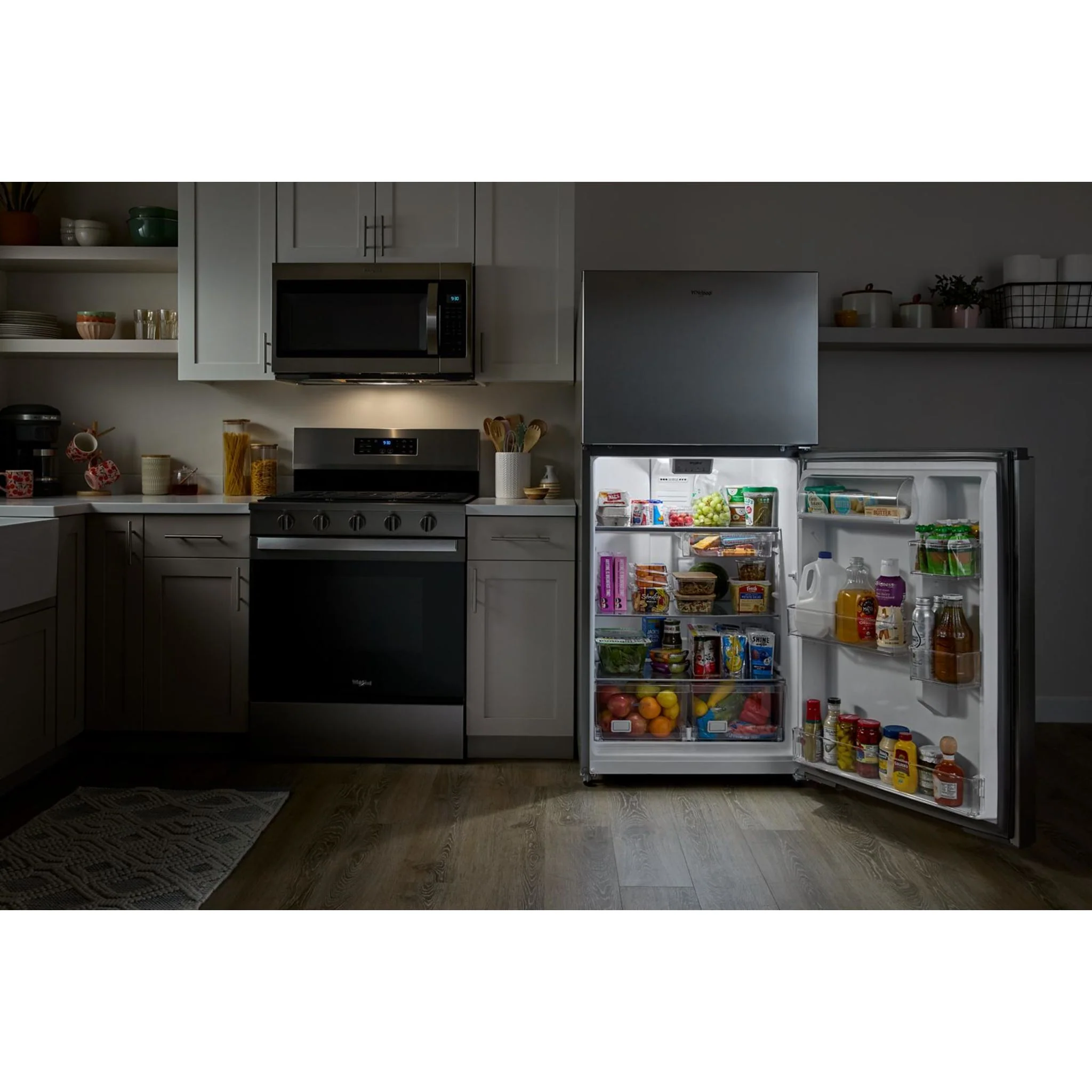 Whirlpool Top Mount Fridge (WRTX7419SZ) - Fingerprint-Resistant Stainless Finish - Image 4