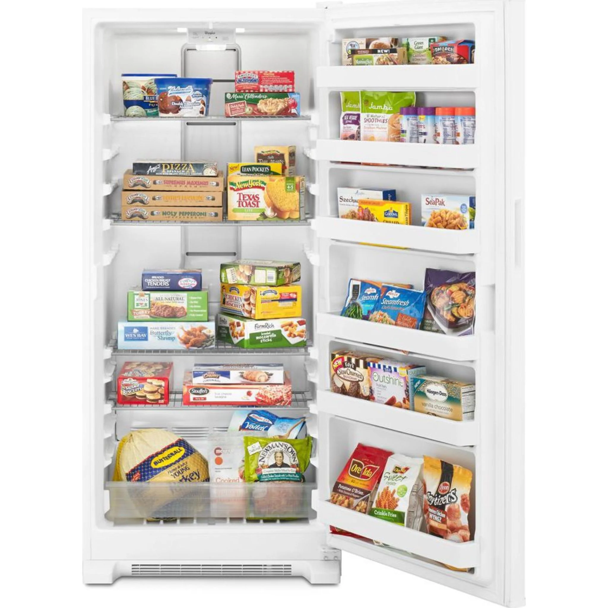 Whirlpool 18 cu. ft. Upright Freezer with Adjustable Wire Shelves -White (WZF34X18DW) - Image 2