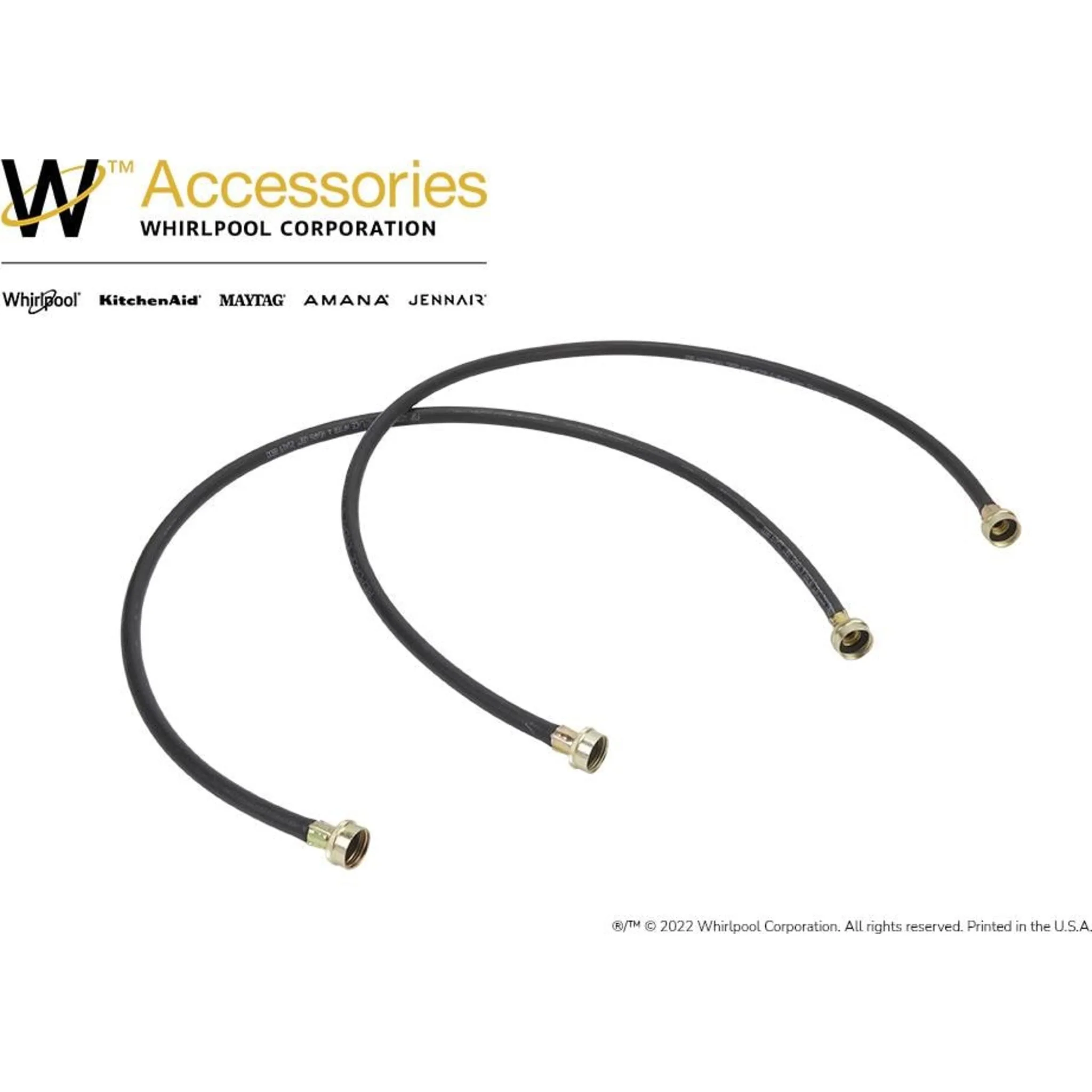 Whirlpool 4' Black Washer Inlet Hoses 1050 PSI - 2 Pack -Black (8212546RP) - Image 3