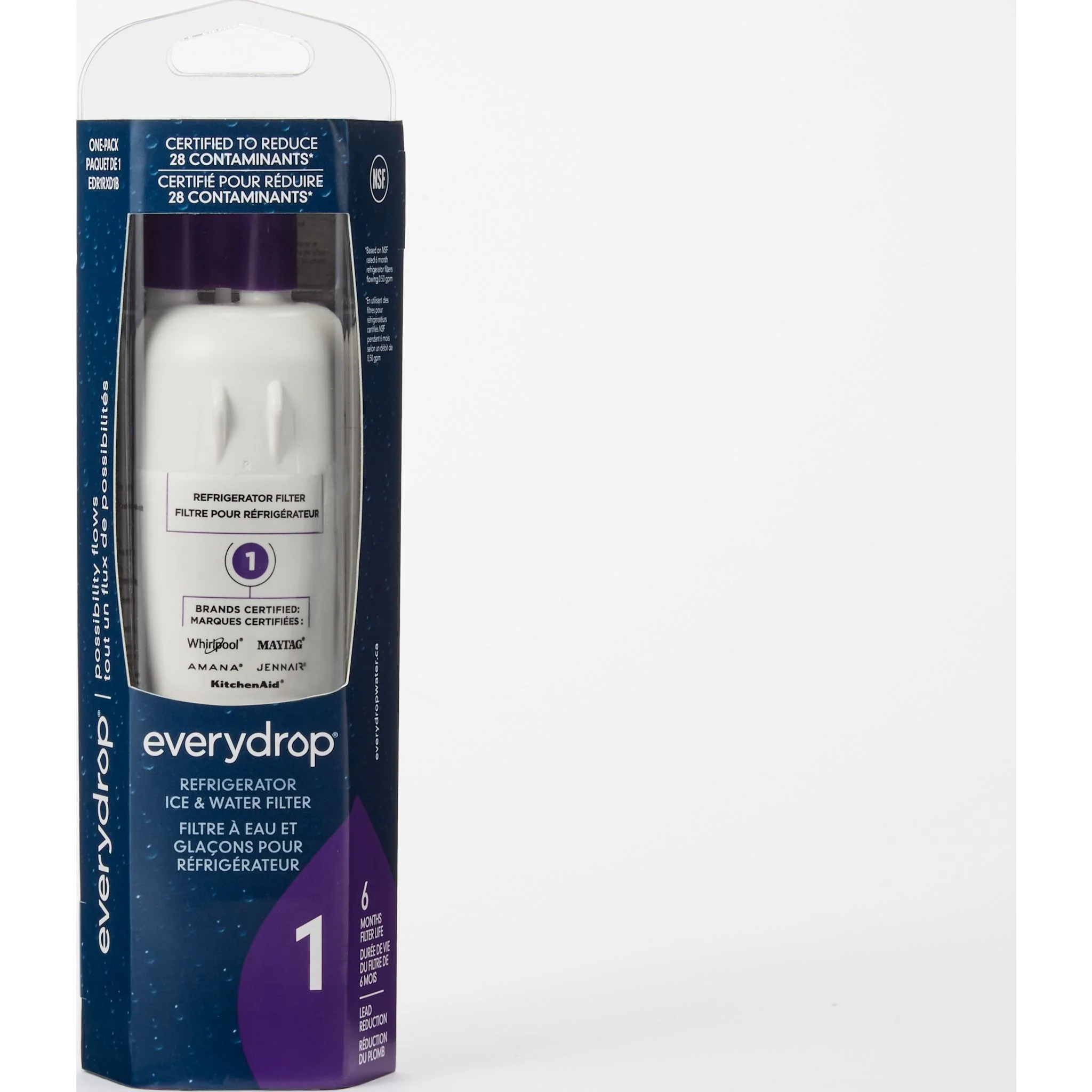 Whirlpool everydrop Ice & Water Refrigerator Filter 1 - EDR1RXD1B -White (EDR1RXD1B)