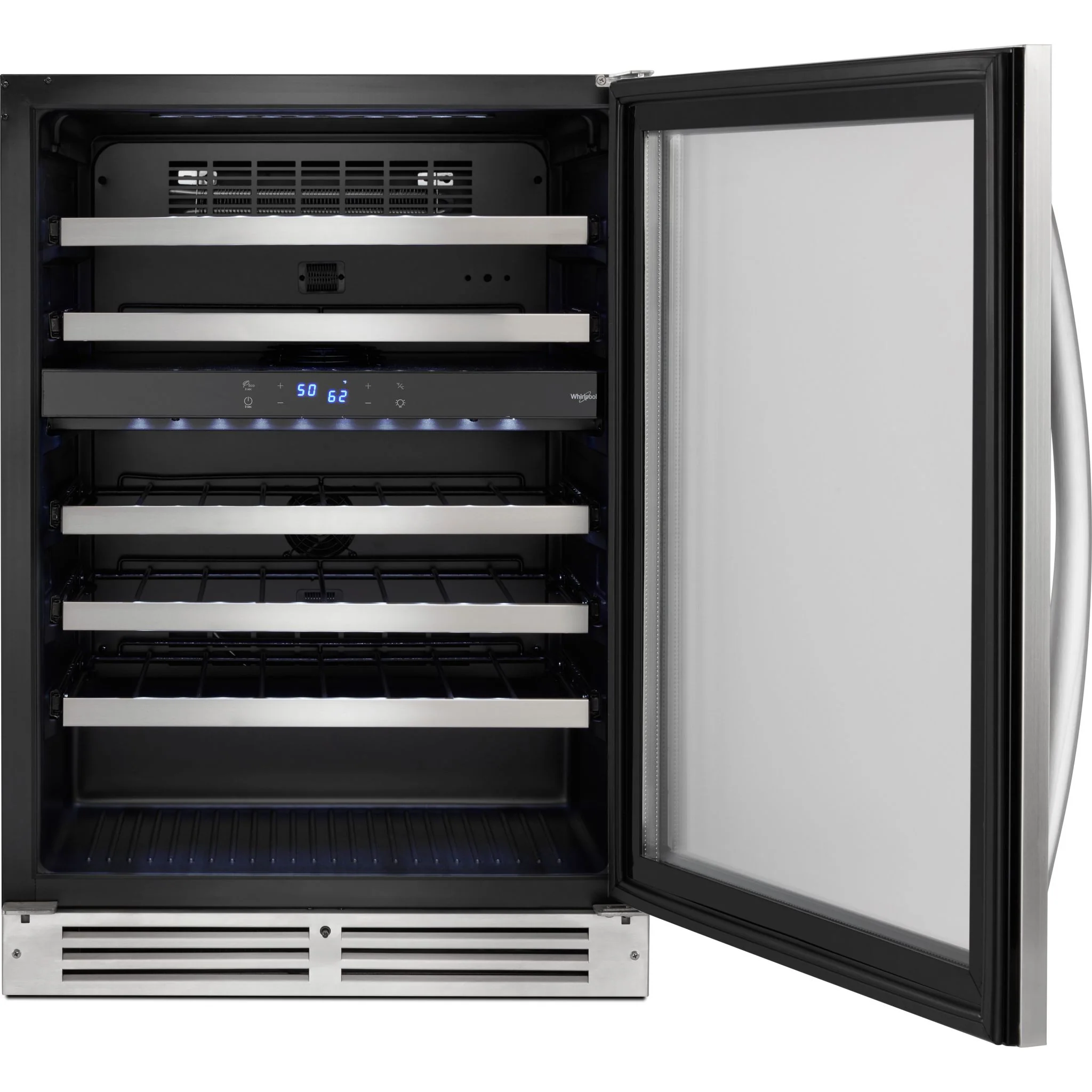 Whirlpool 24-Inch Wide Undercounter Wine Center-46 Bottles -Stainless Steel (WUW55X24HS) - Image 3