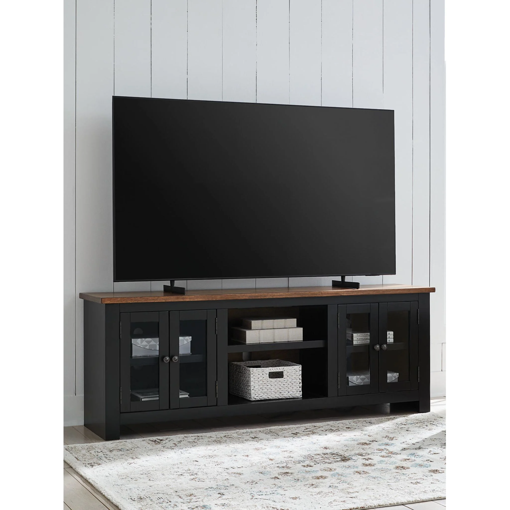 Wildenauer TV Stand - Brown/Black - Image 4