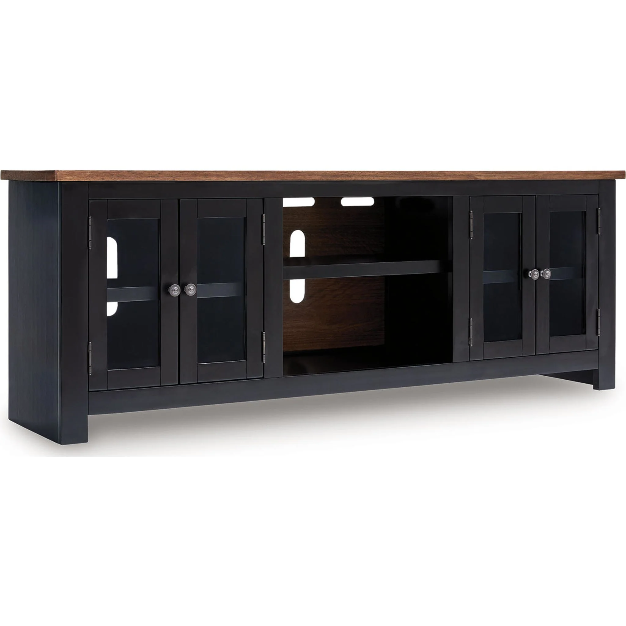 Wildenauer TV Stand - Brown/Black - Image 5