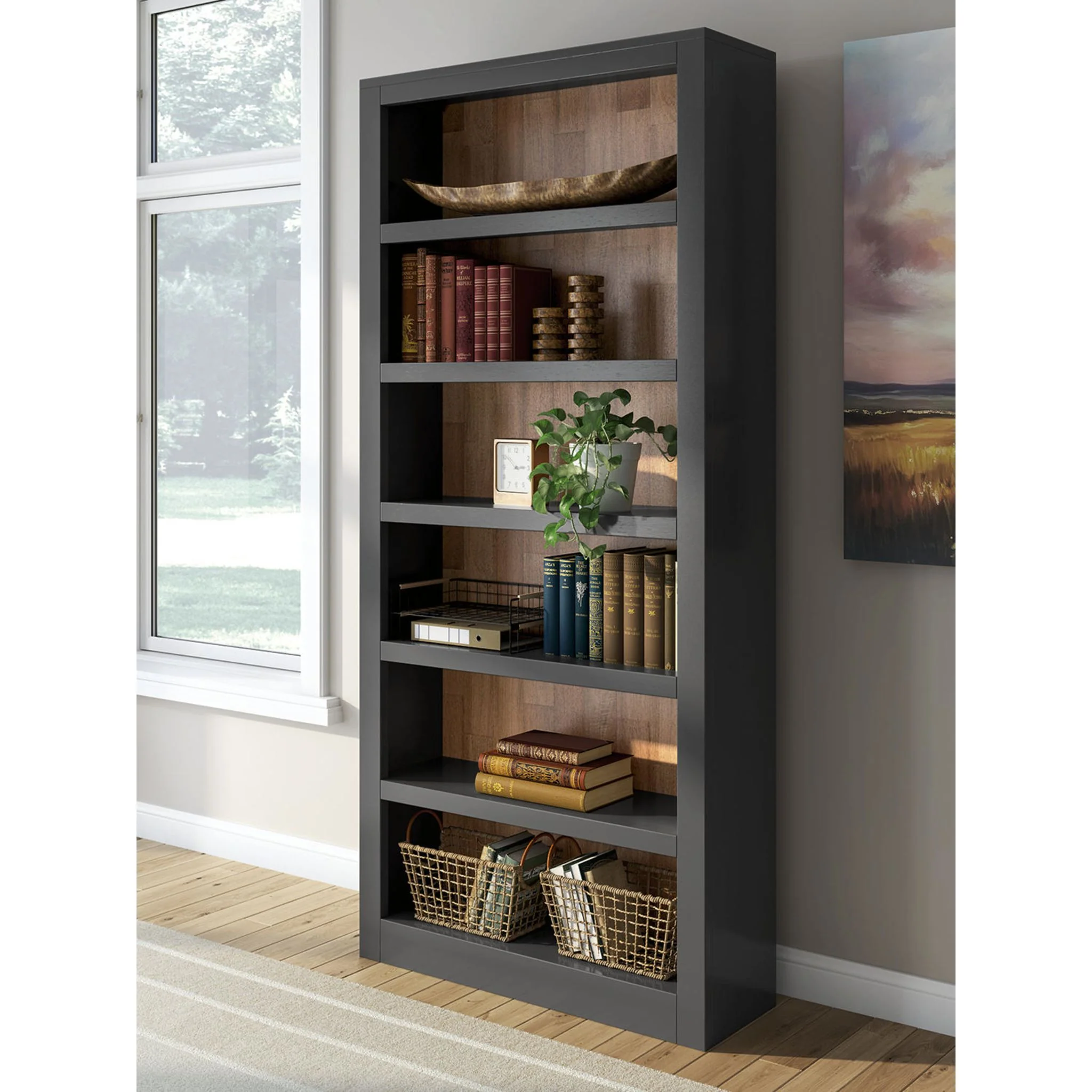 Wildenauer Bookcase - Brown/Black - Image 2