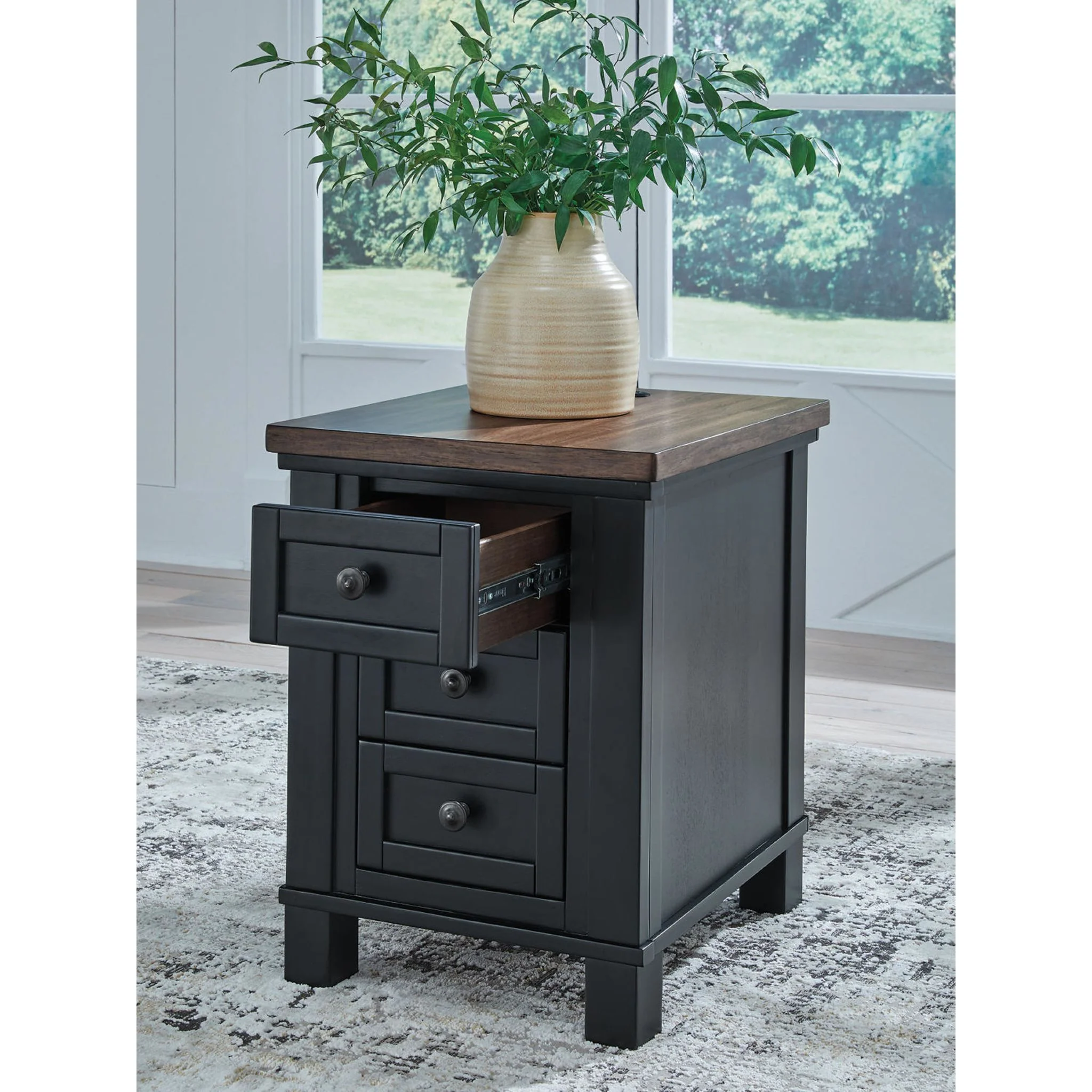 Wildenauer Chairside End Table - Brown/Black - Image 8