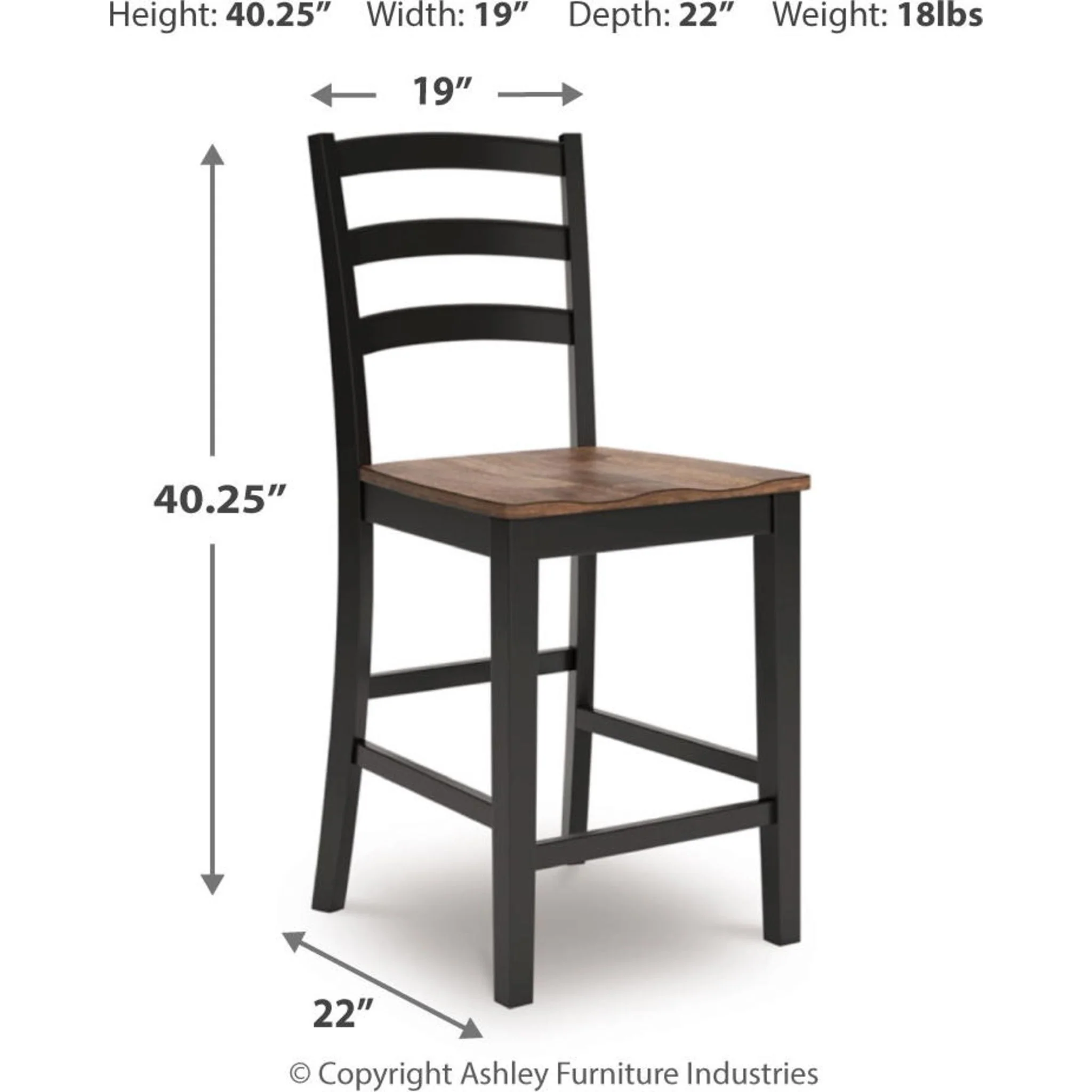 Wildenauer Counter Height Stool - Brown/Black - (D634-124) - Image 5