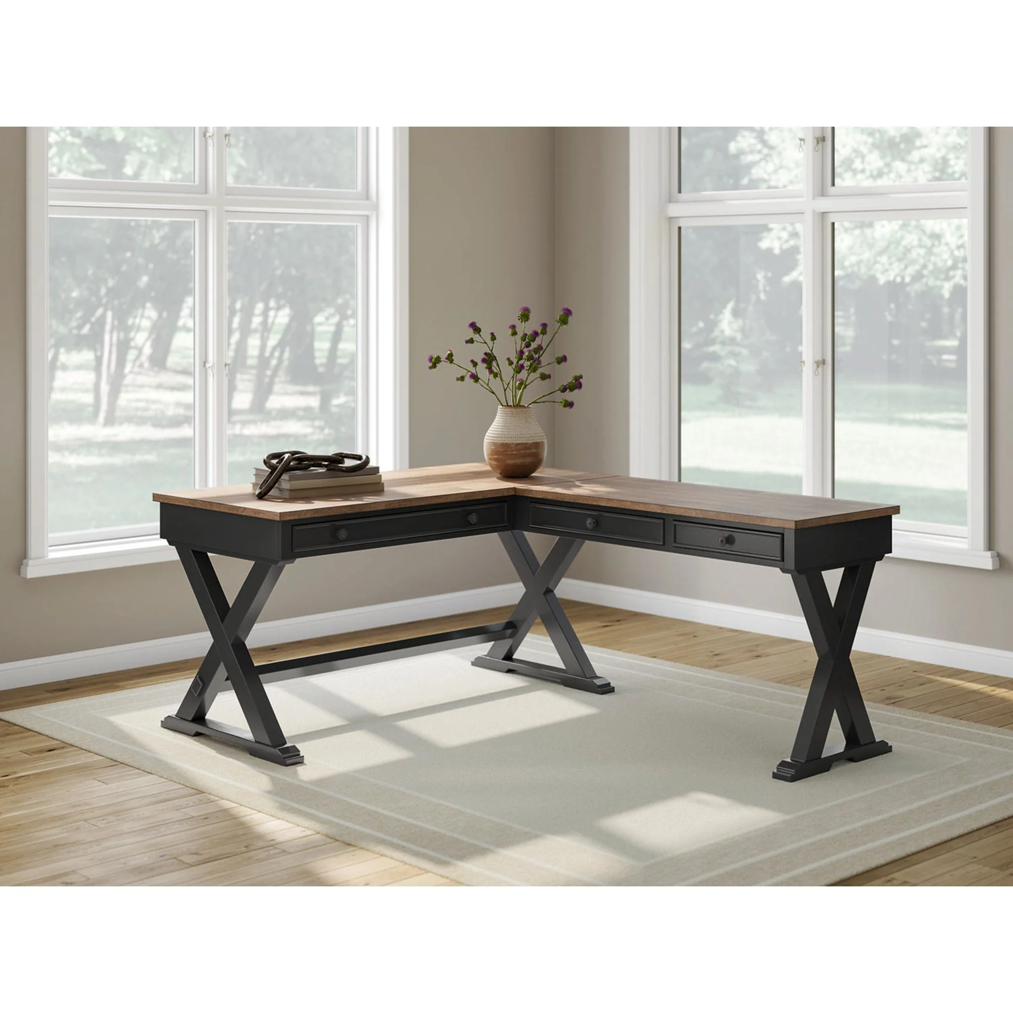 Wildenauer Desk - Brown/Black - Image 7