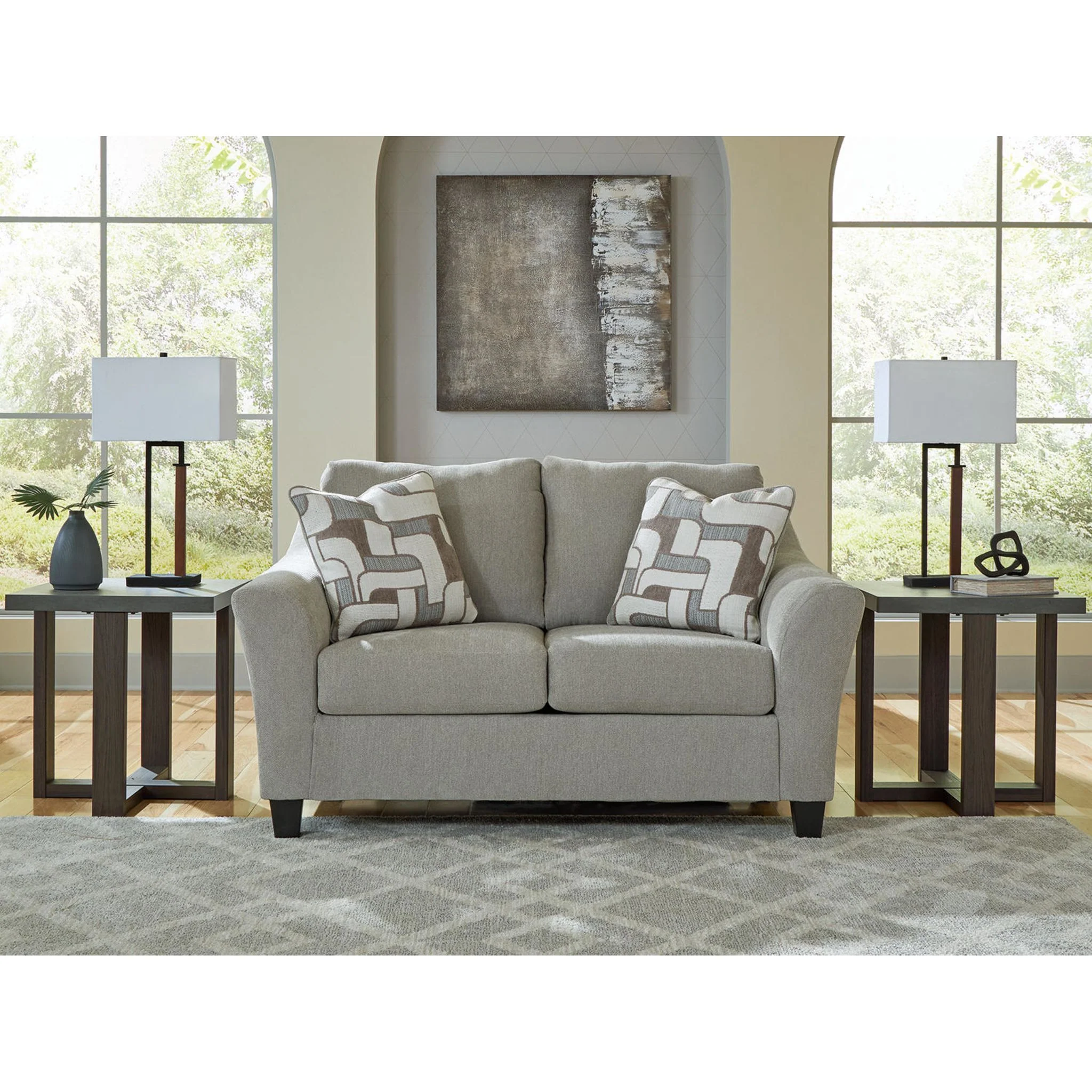 Willarae Loveseat - Taupe - Image 2