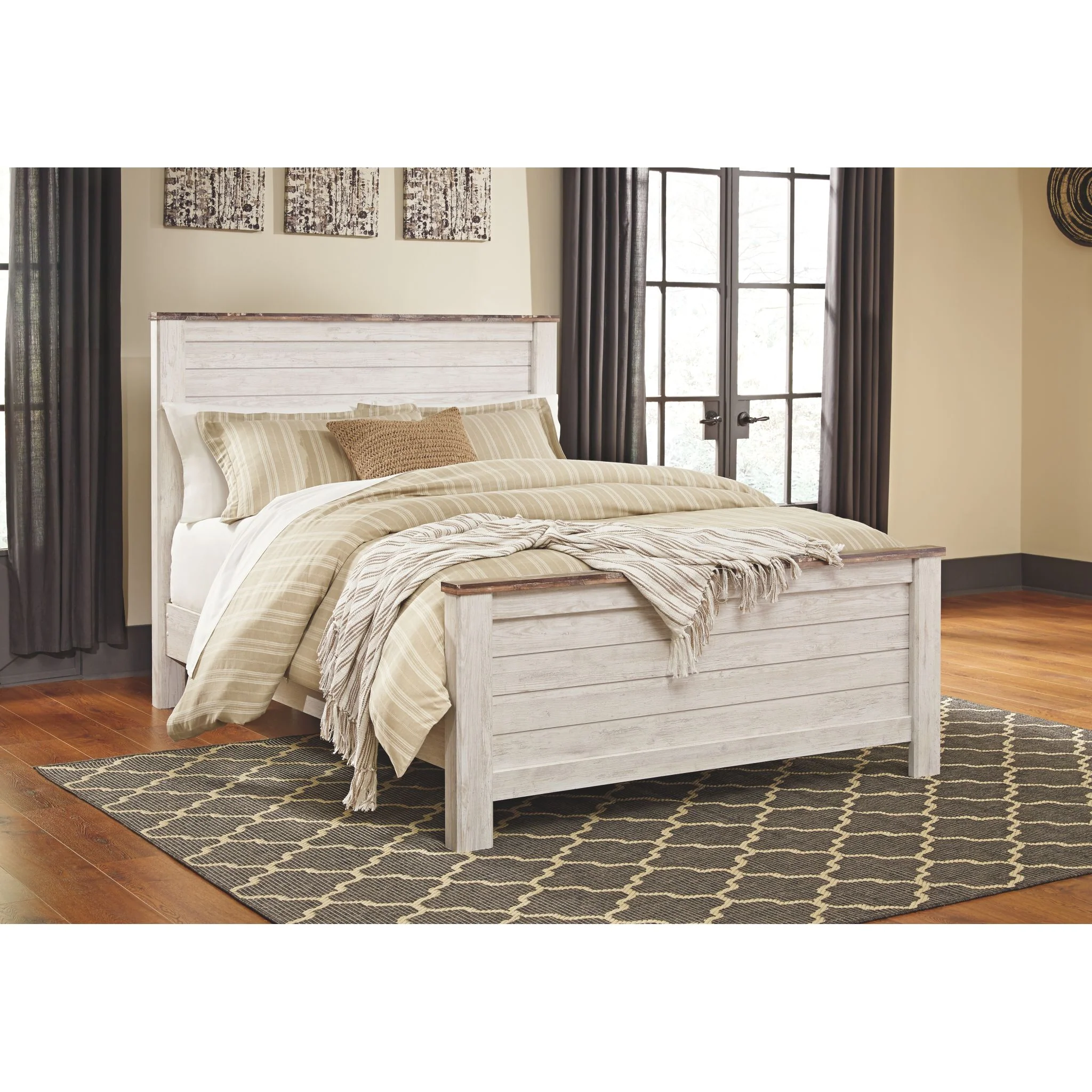 Willowton Panel Bed - Whitewash - Image 3