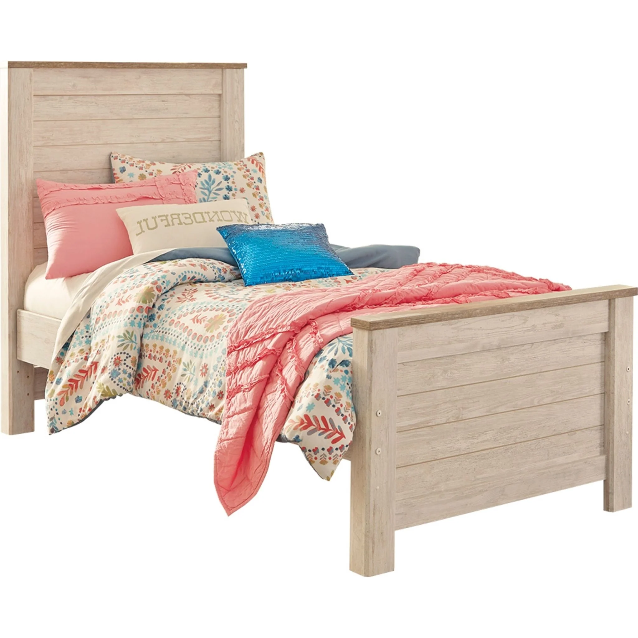 Willowton Panel Bed - Whitewash - Image 5