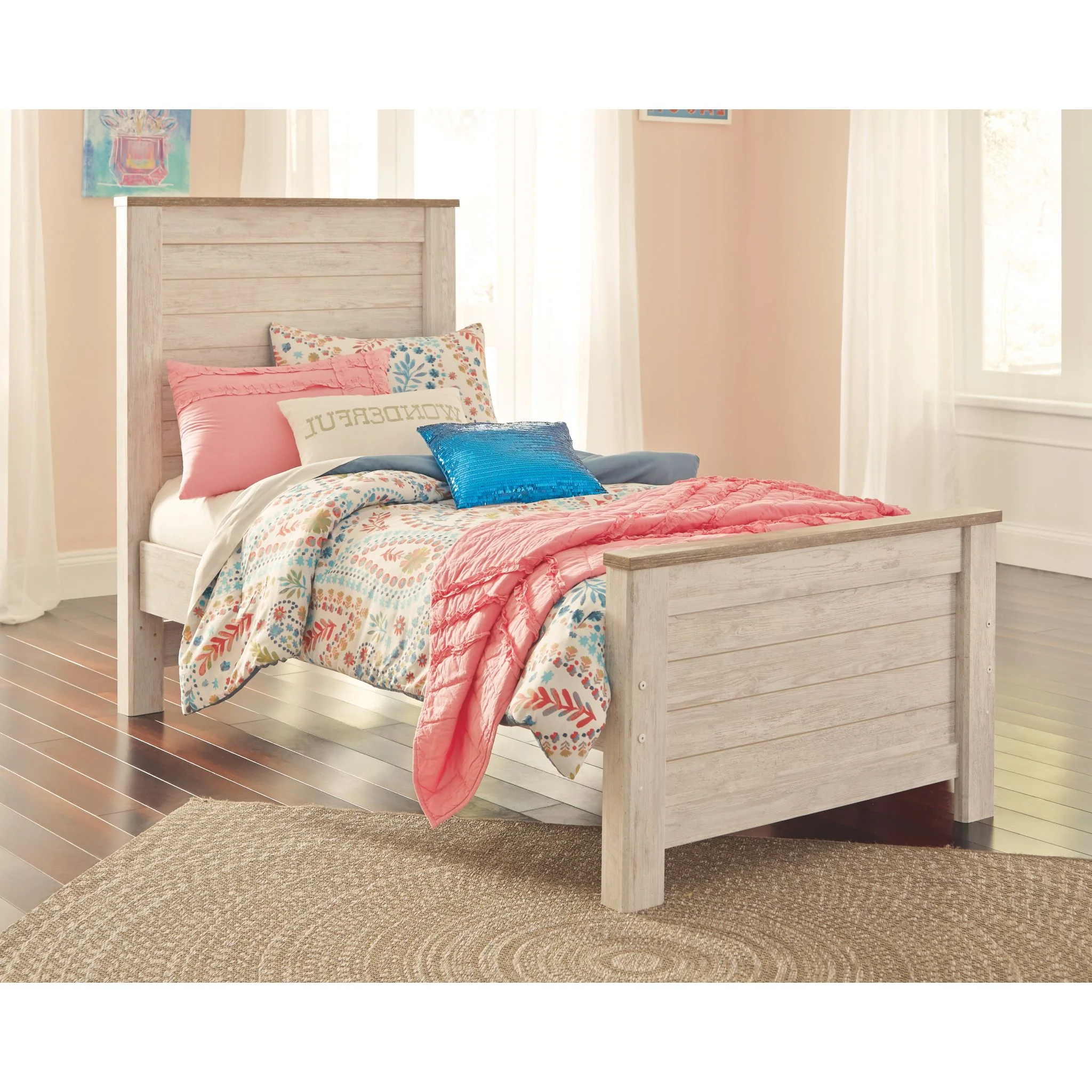 Willowton Panel Bed - Whitewash - Image 6