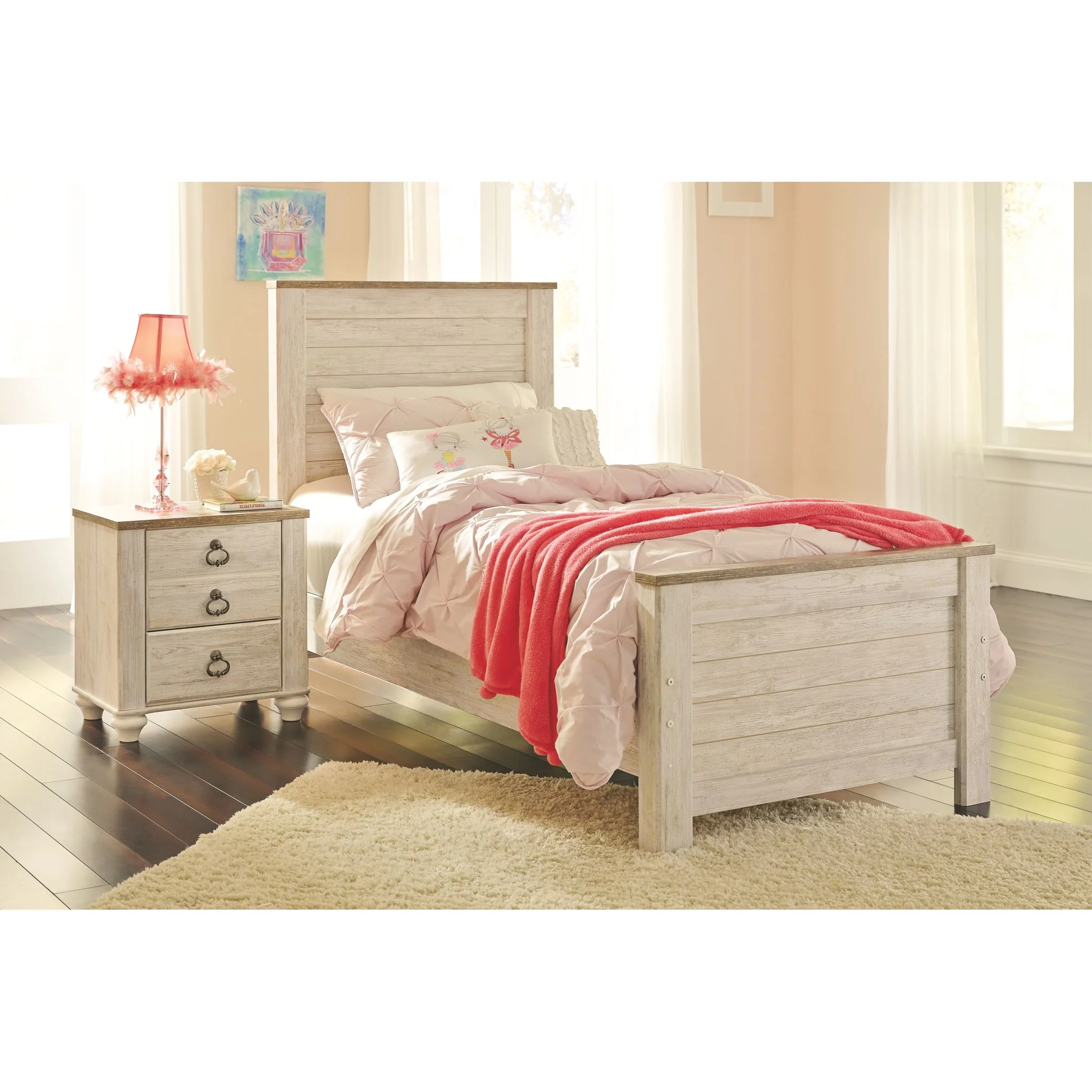 Willowton Panel Bed - Whitewash - Image 7
