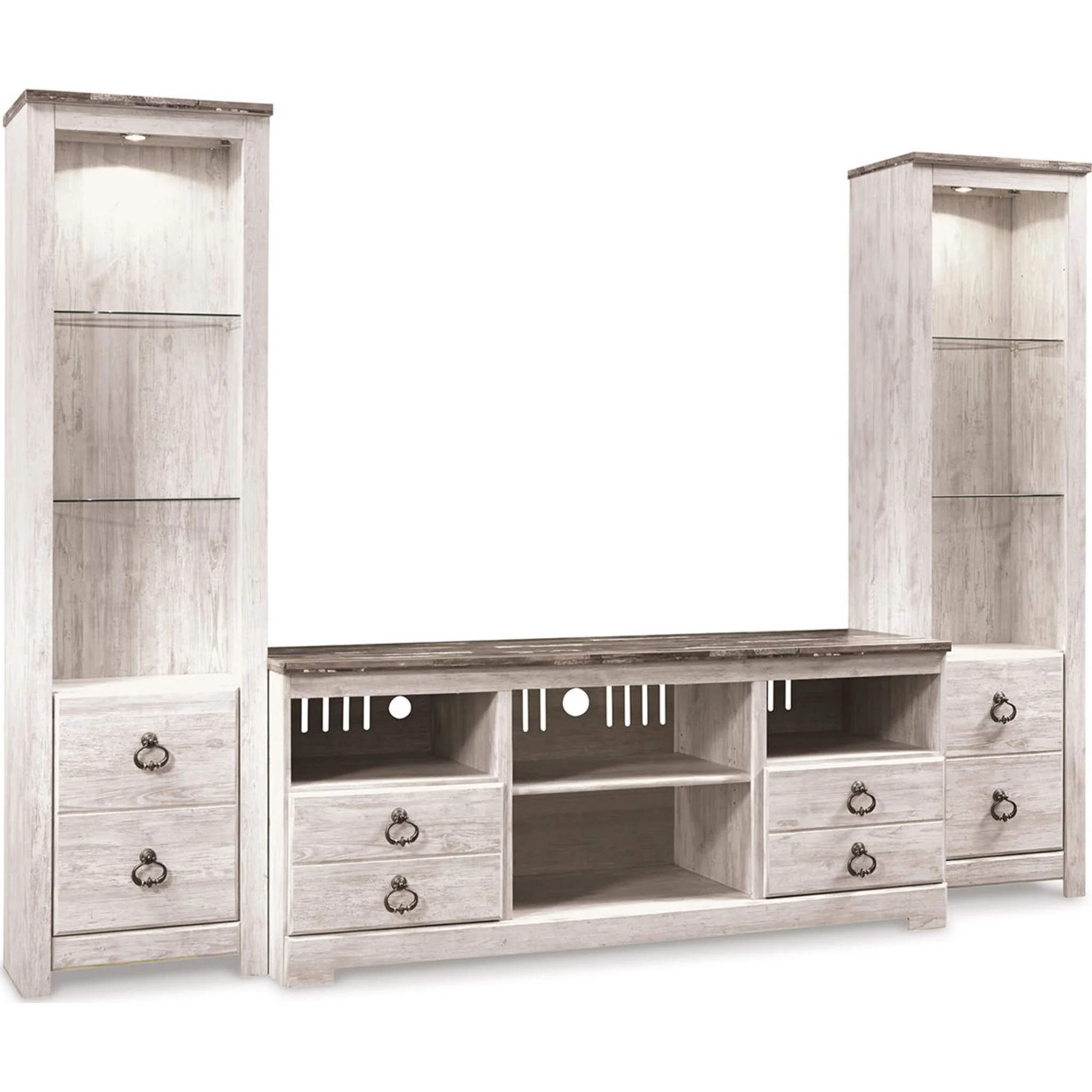 Willowton 3 Piece Entertainment Unit - Whitewash - Image 2