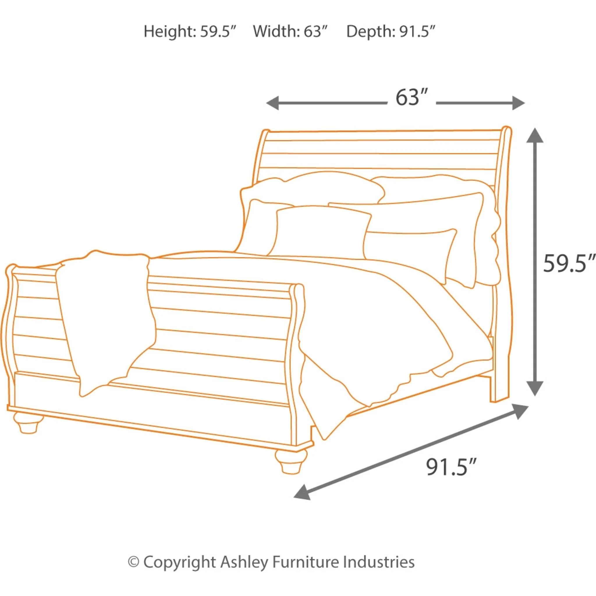 Willowton Sleigh Bed - Whitewash - Image 2