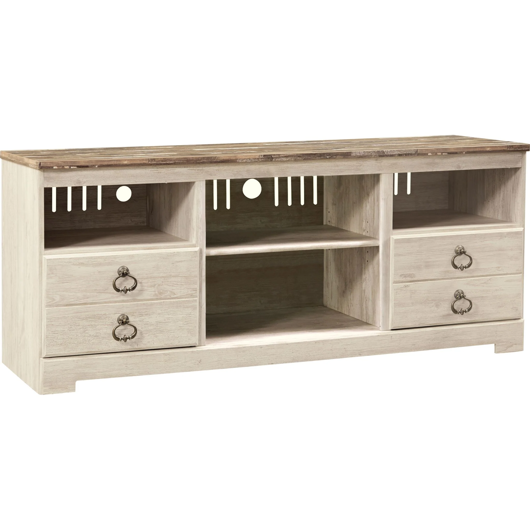 Willowton 4 Piece Entertainment Unit - Whitewash - Image 4