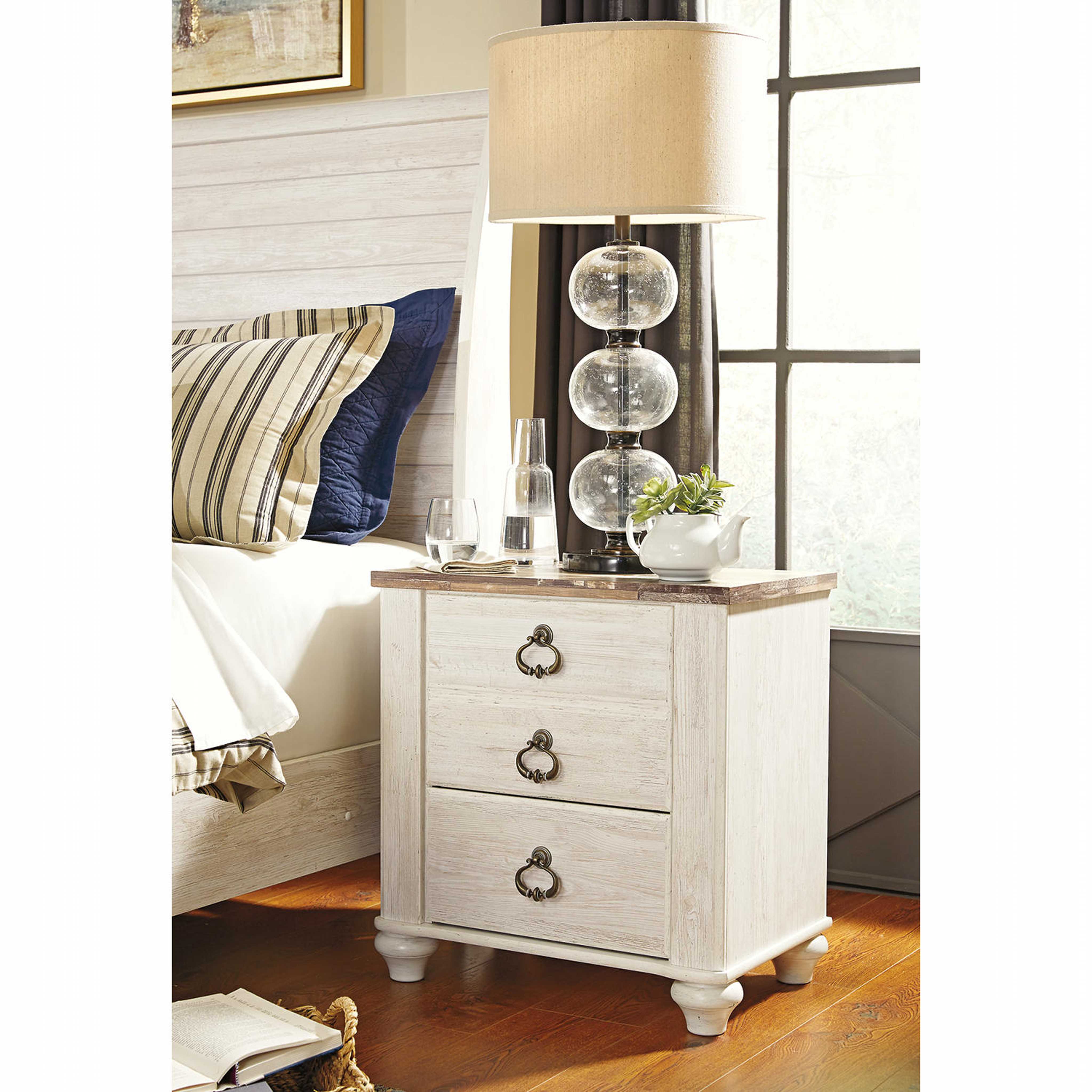 Willowton 6 Piece King Panel Bedroom - Whitewash - Image 6