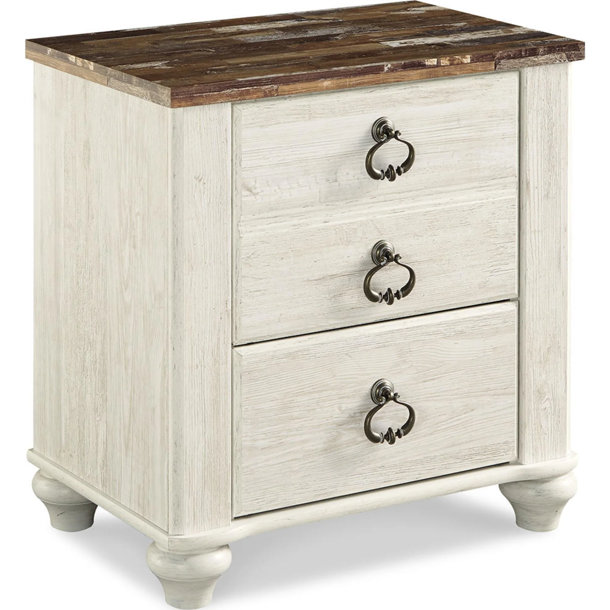 Willowton 6 Piece King Sleigh Bedroom - Whitewash - Image 6