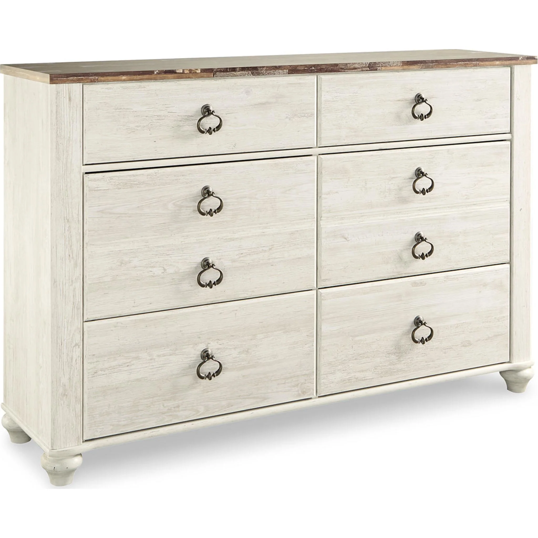 Willowton 6 Piece King Sleigh Bedroom - Whitewash - Image 9
