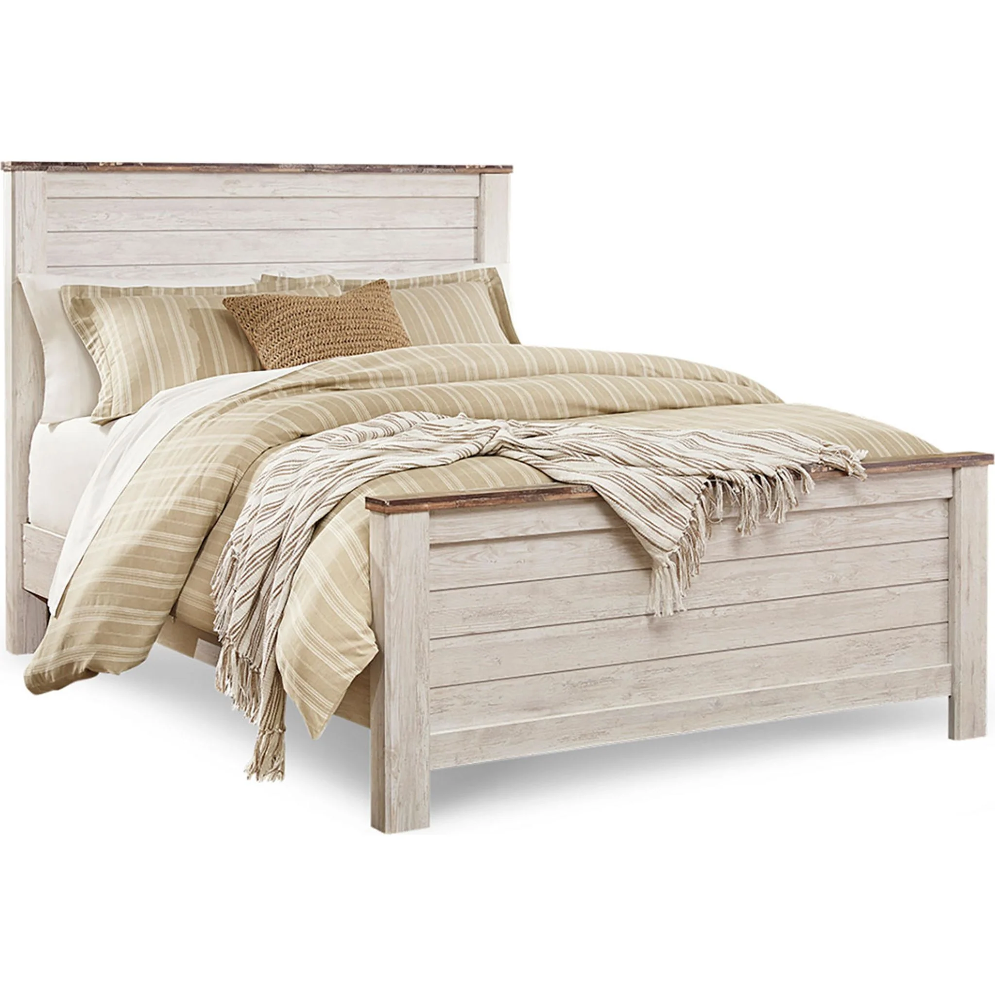 Willowton 6 Piece Queen Panel Bedroom - Whitewash - Image 8
