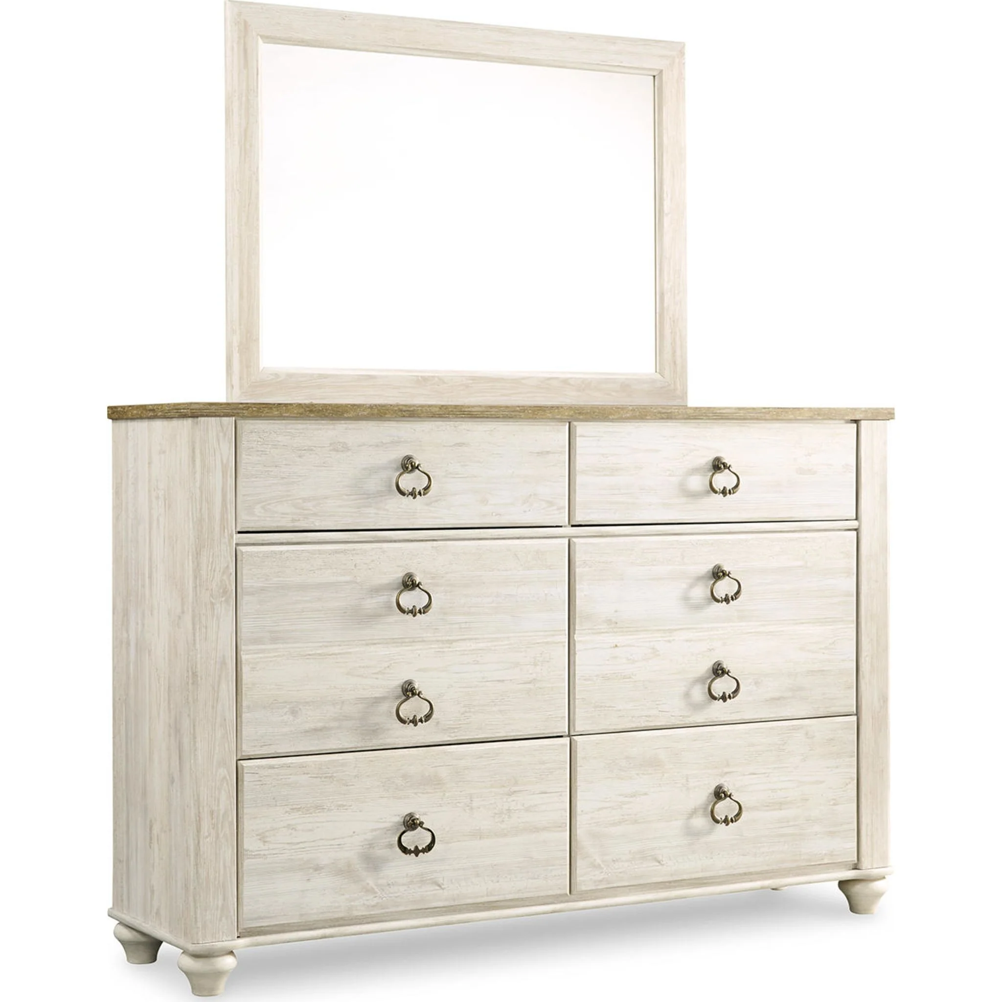 Willowton 6 Piece Queen Sleigh Bedroom - Whitewash - Image 2