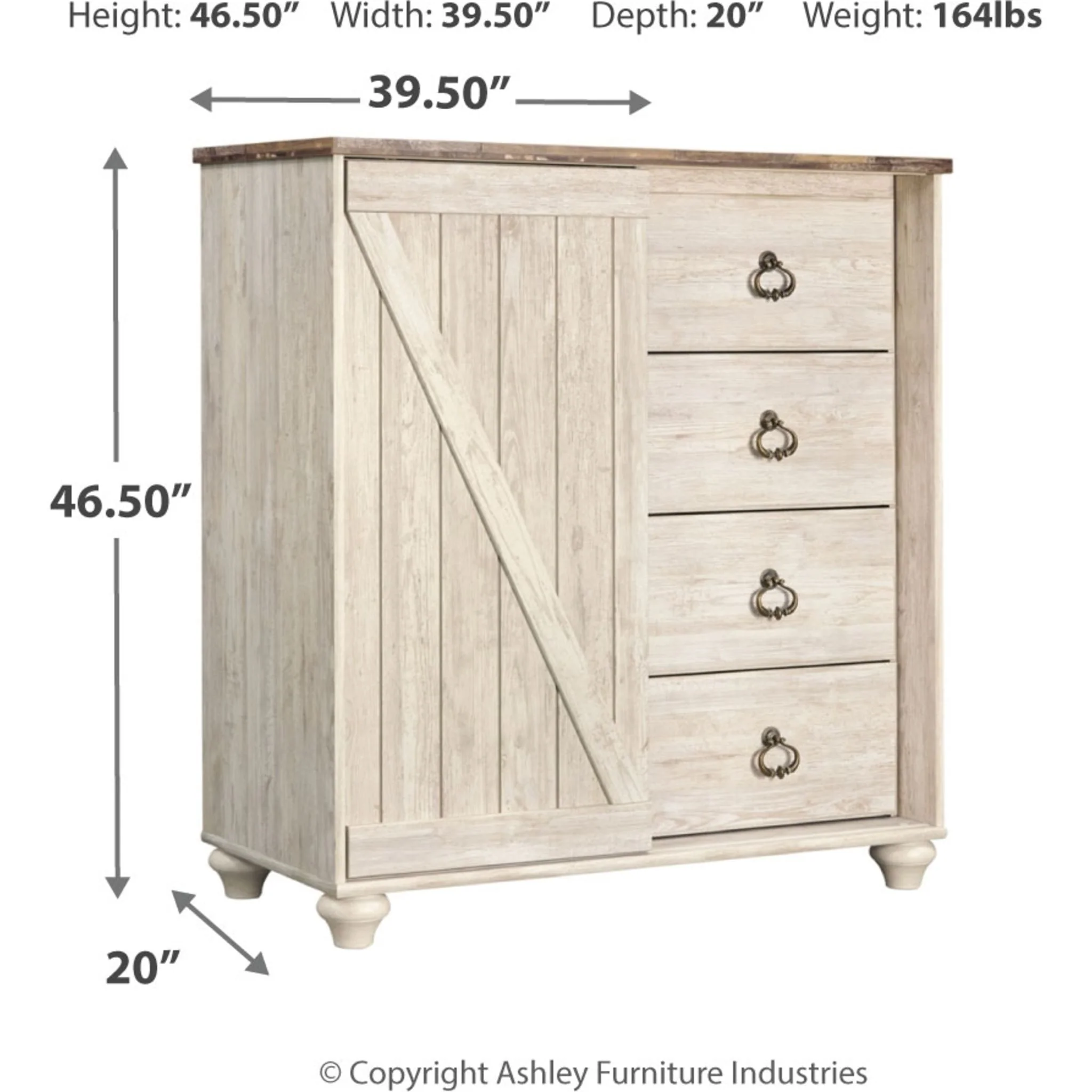 Willowton Chest - Whitewash - Image 4