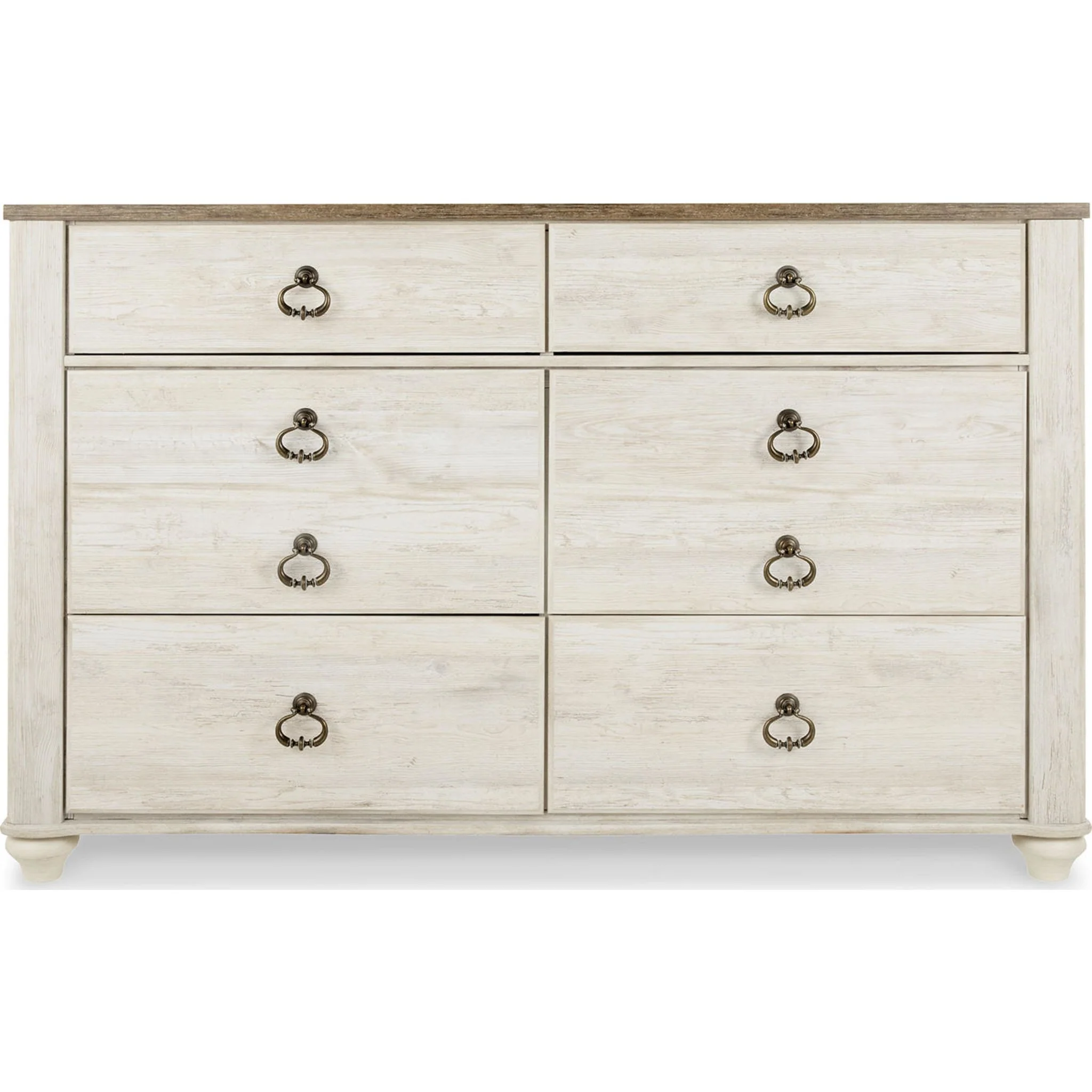 Willowton Dresser and Mirror - Whitewash - Image 20