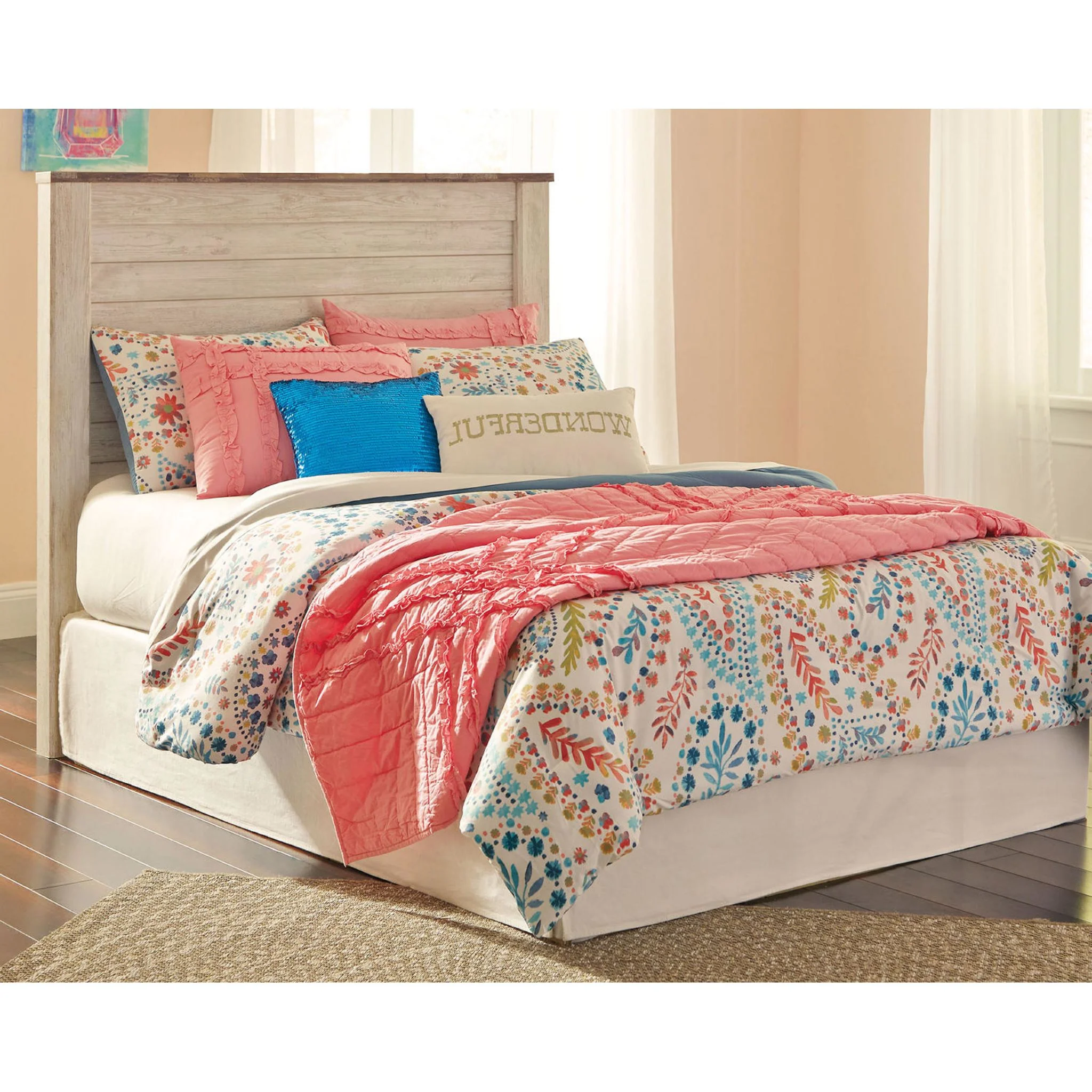 Willowton Full Panel Headboard - Whitewash - Image 14
