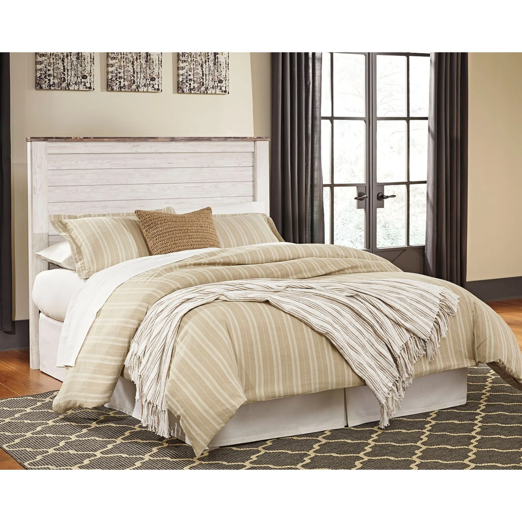 Willowton Panel Headboard - Whitewash - Image 2