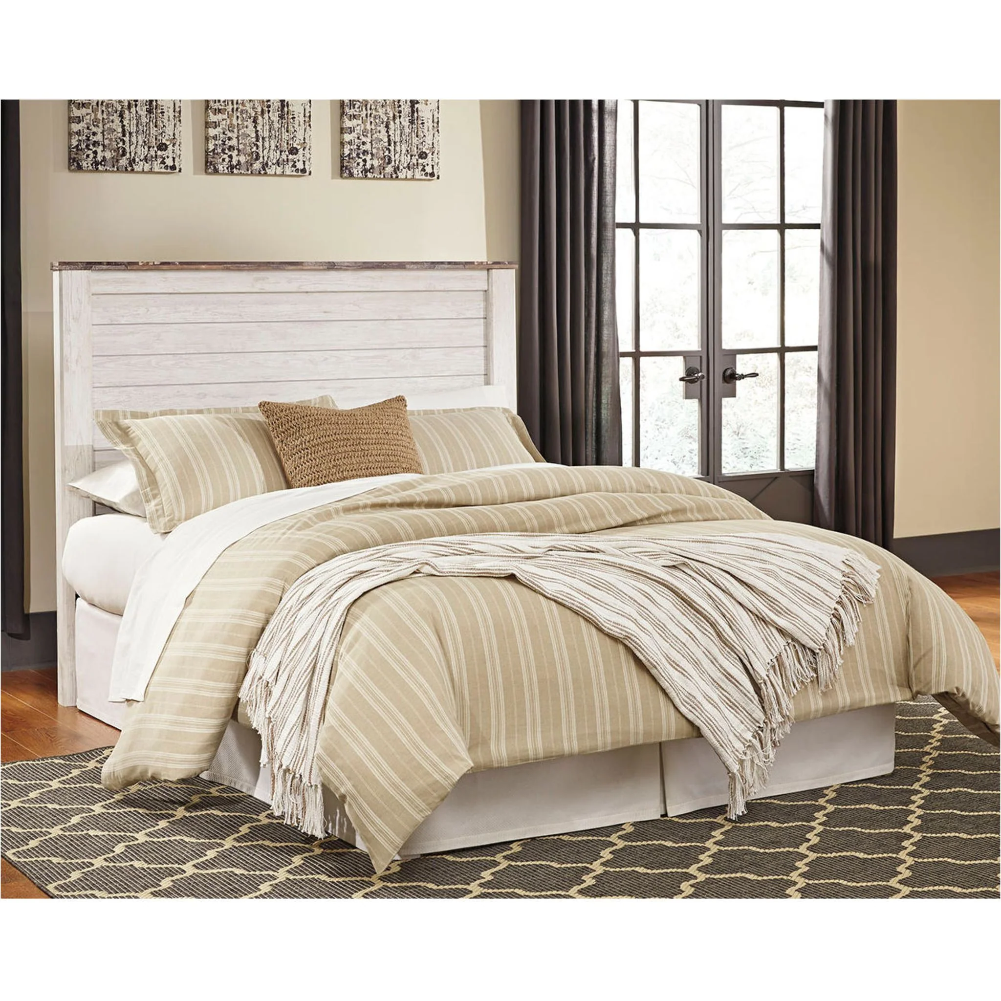 Willowton Panel Headboard - Whitewash - Image 22