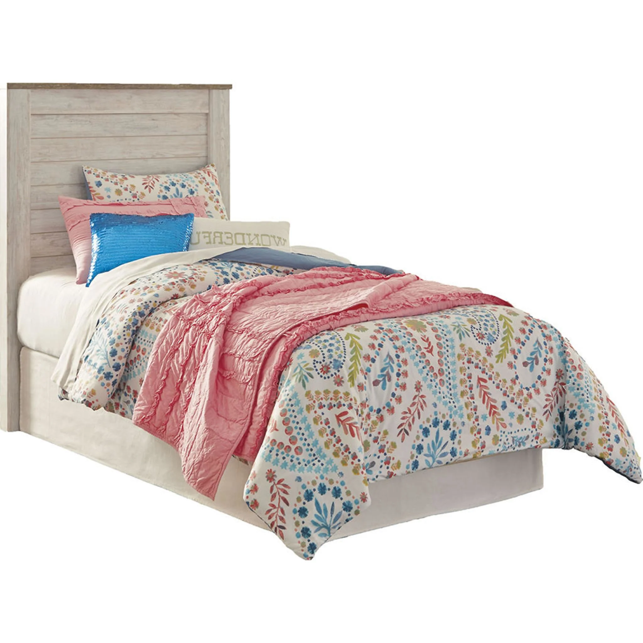 Willowton Panel Headboard - Whitewash - Image 46
