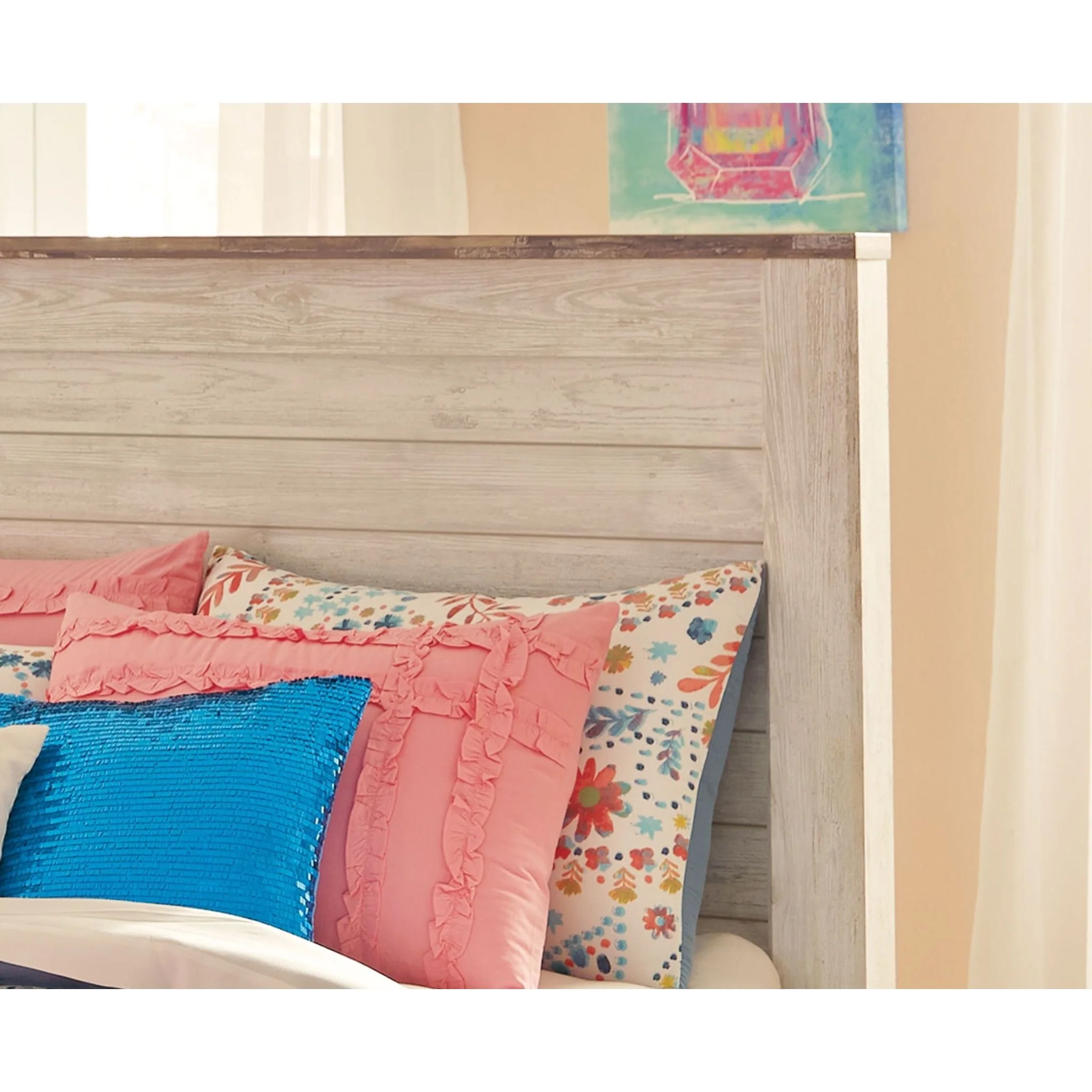 Willowton Panel Headboard - Whitewash - Image 48