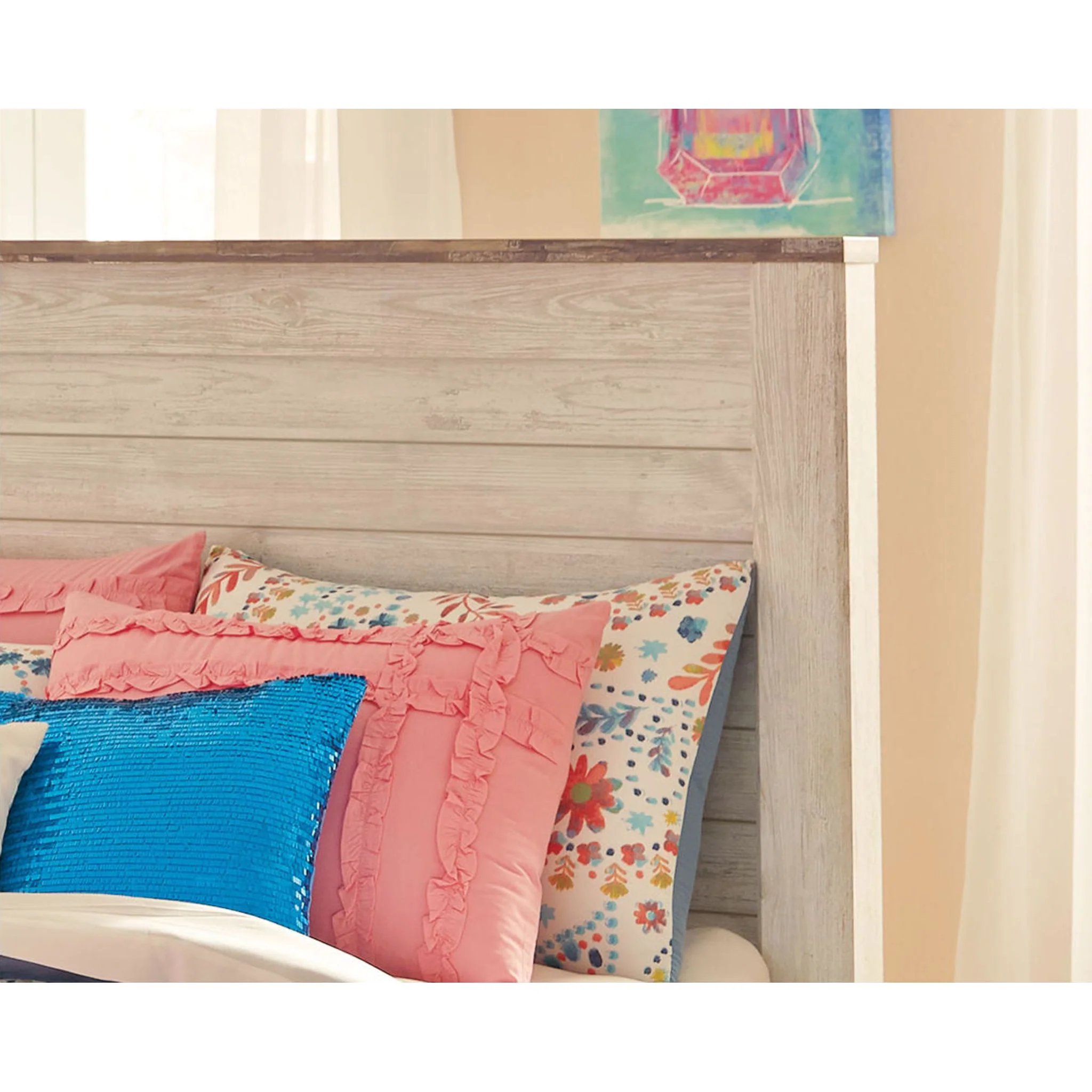 Willowton Panel Headboard - Whitewash - Image 52