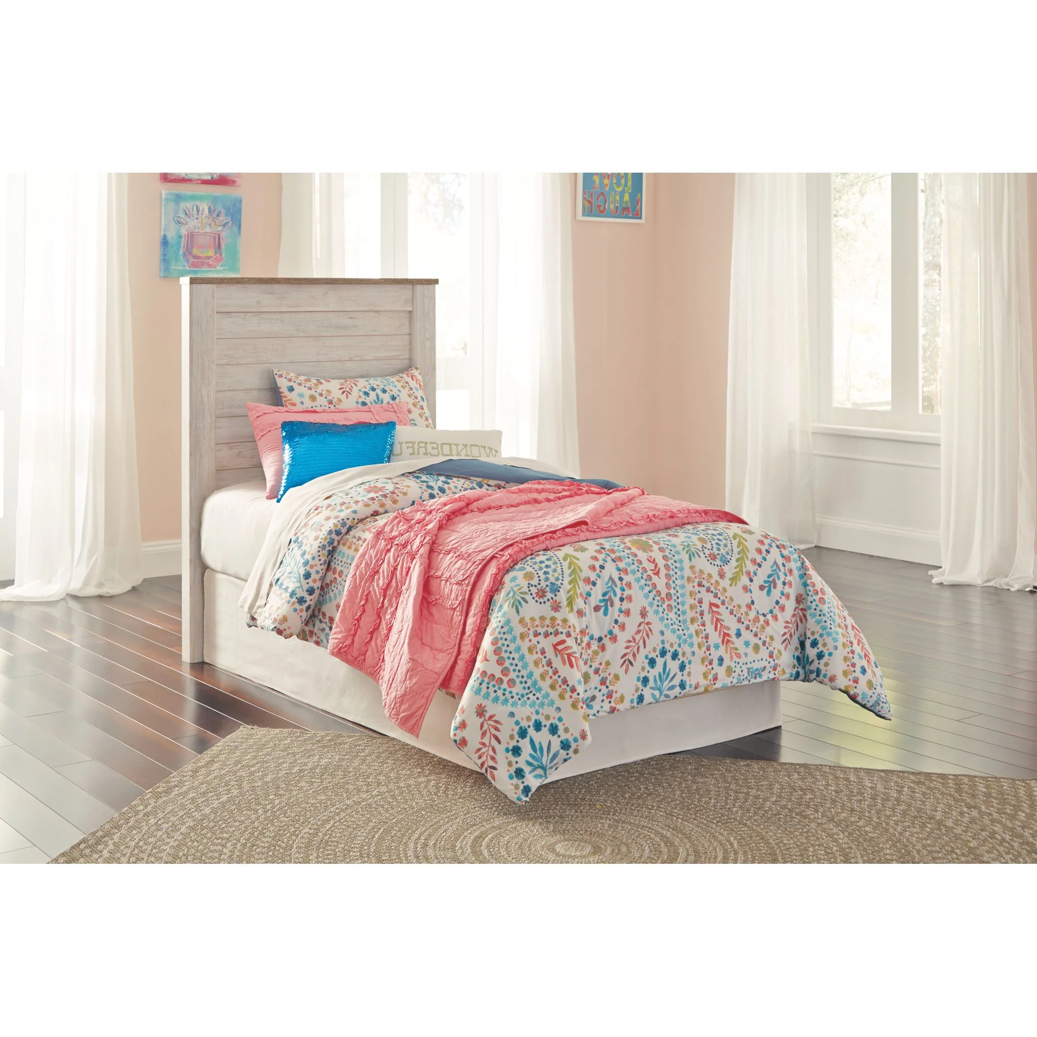 Willowton Panel Headboard - Whitewash - Image 89