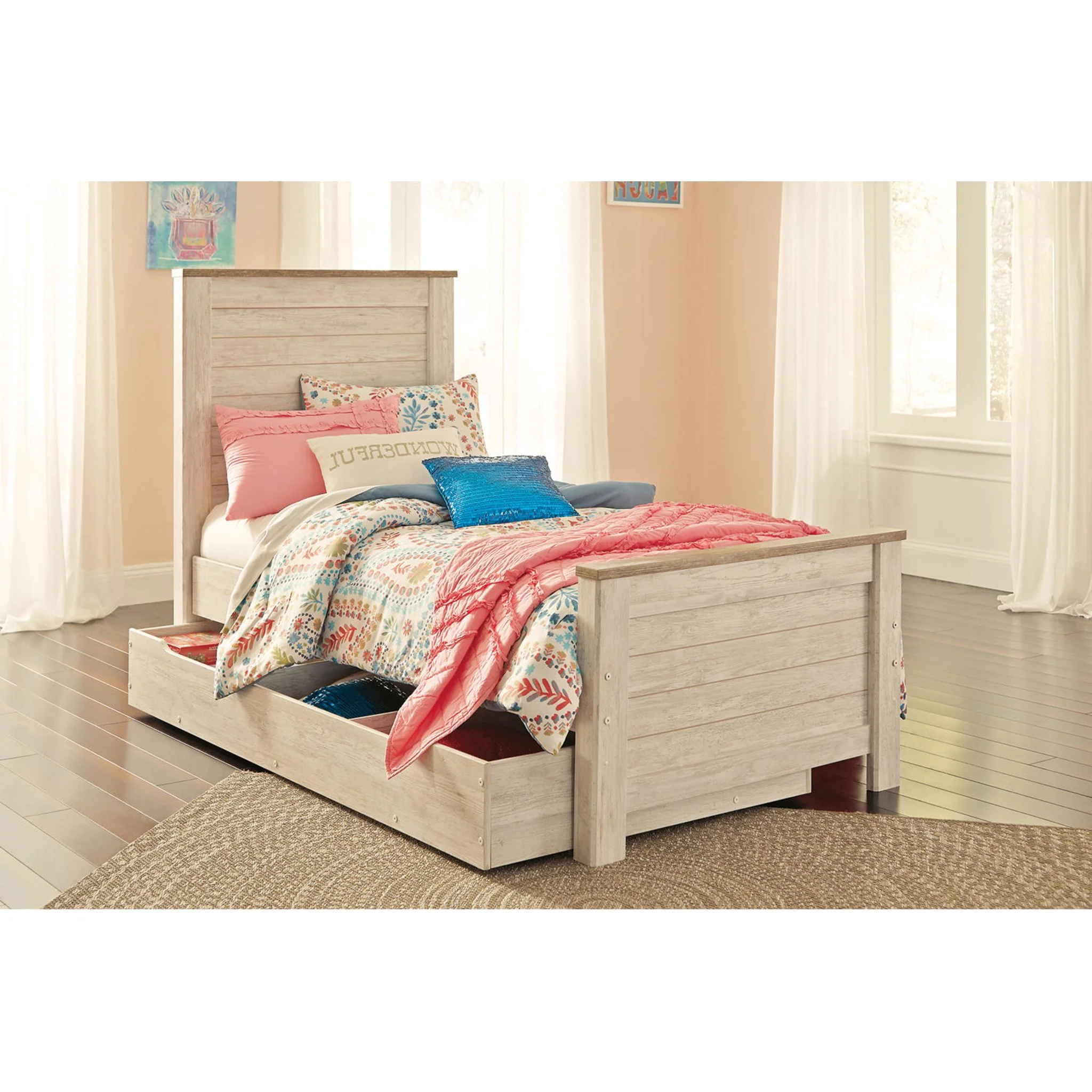 Willowton Panel Headboard - Whitewash - Image 92