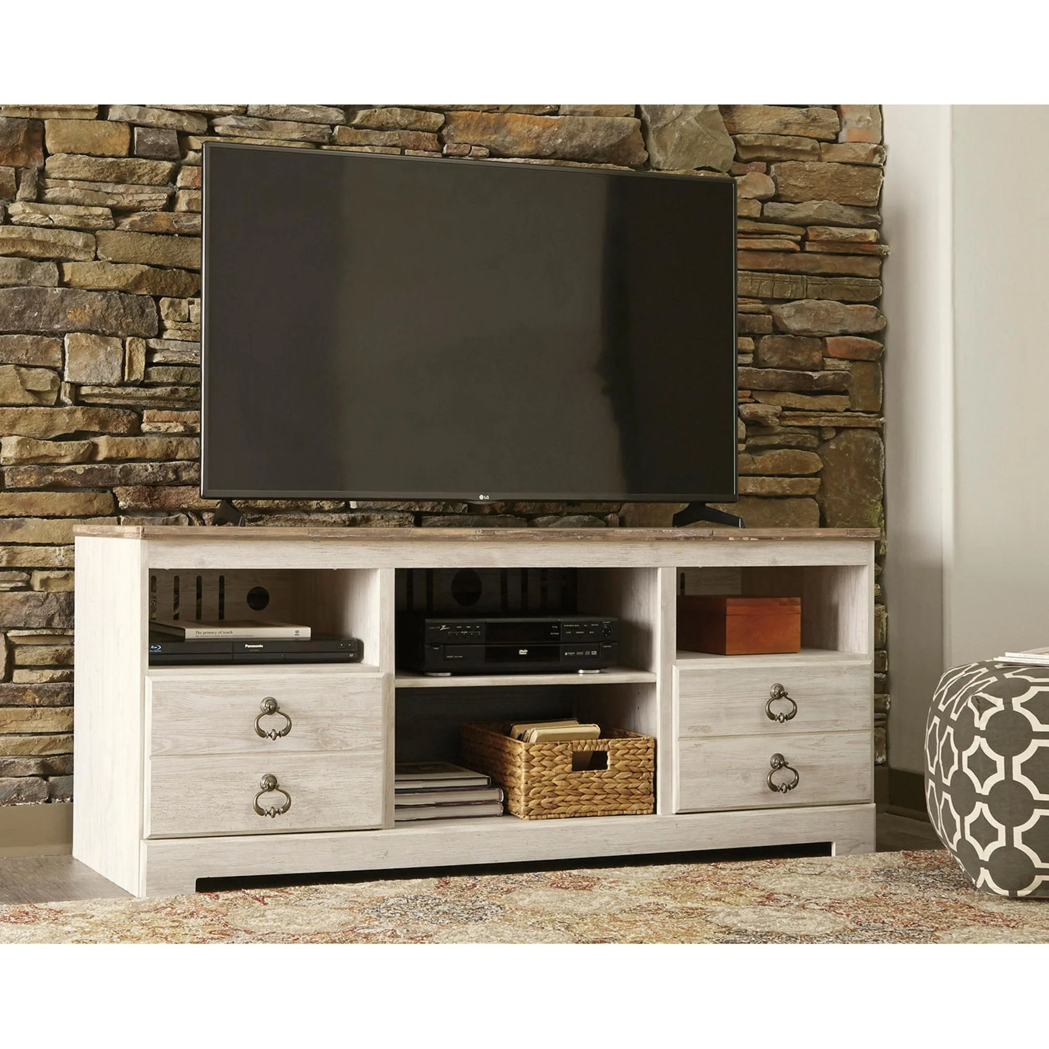 Willowton TV Stand - Whitewash - Image 8
