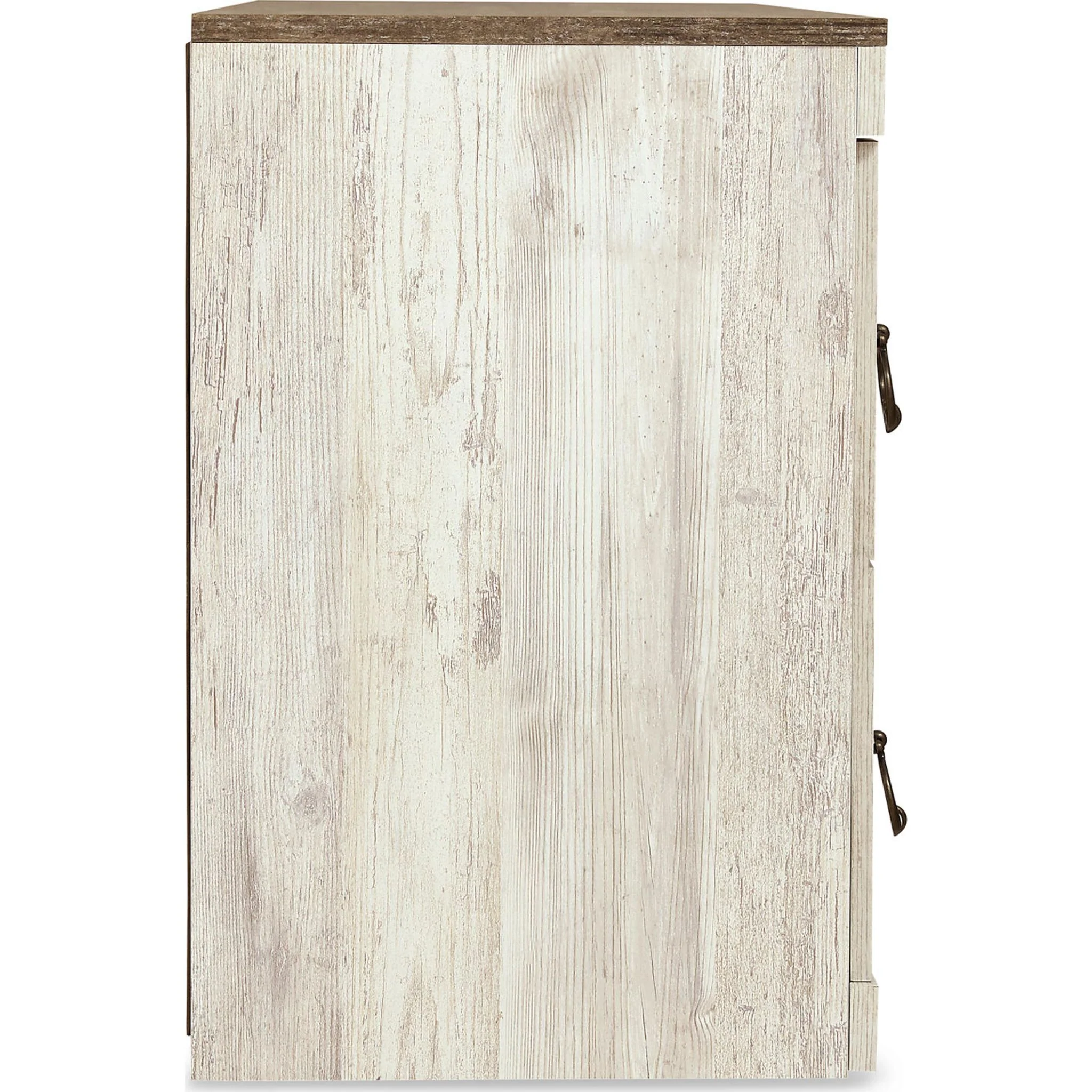 Willowton TV Stand with Fireplace - Whitewash - Image 3