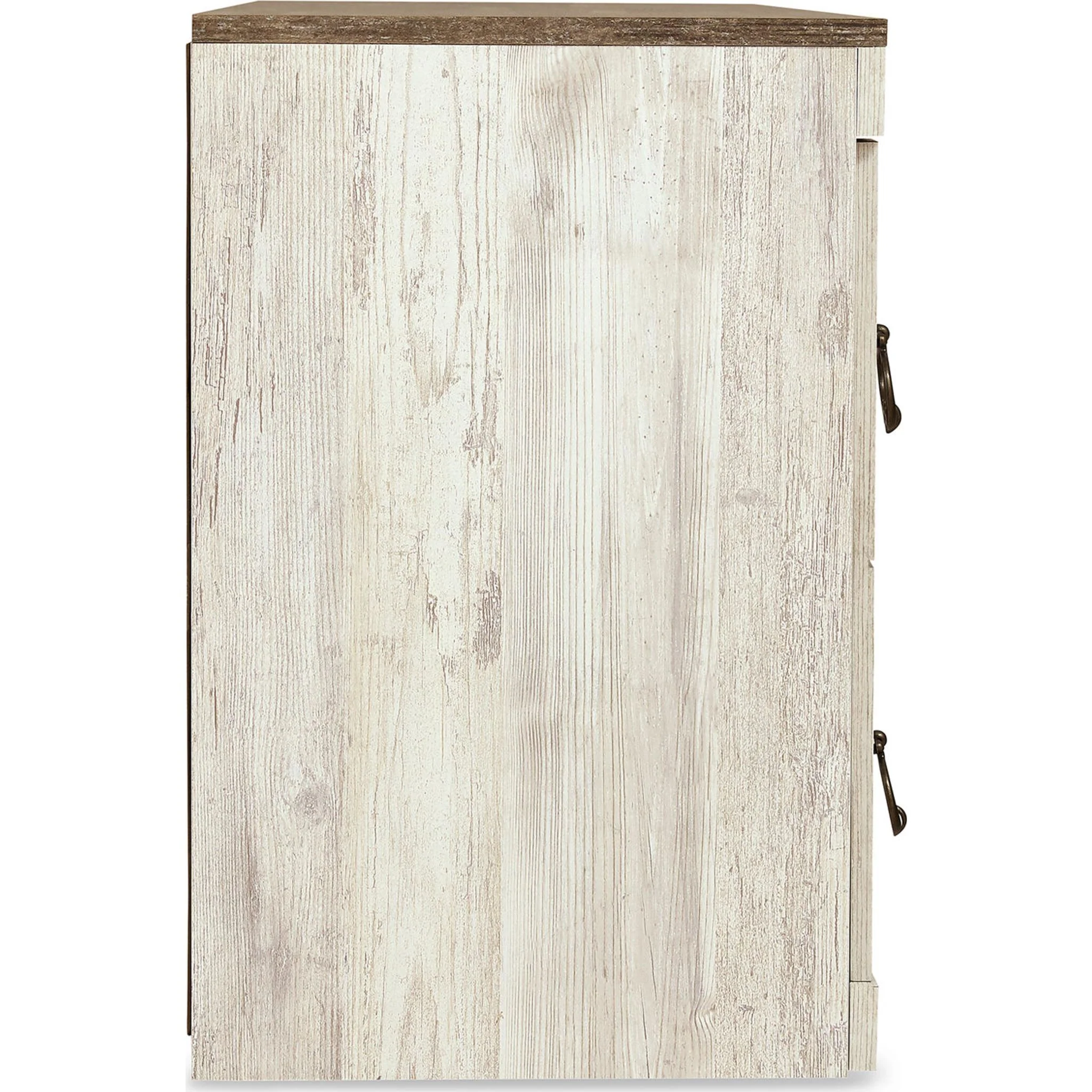 Willowton TV Stand with Fireplace - Whitewash - Image 6
