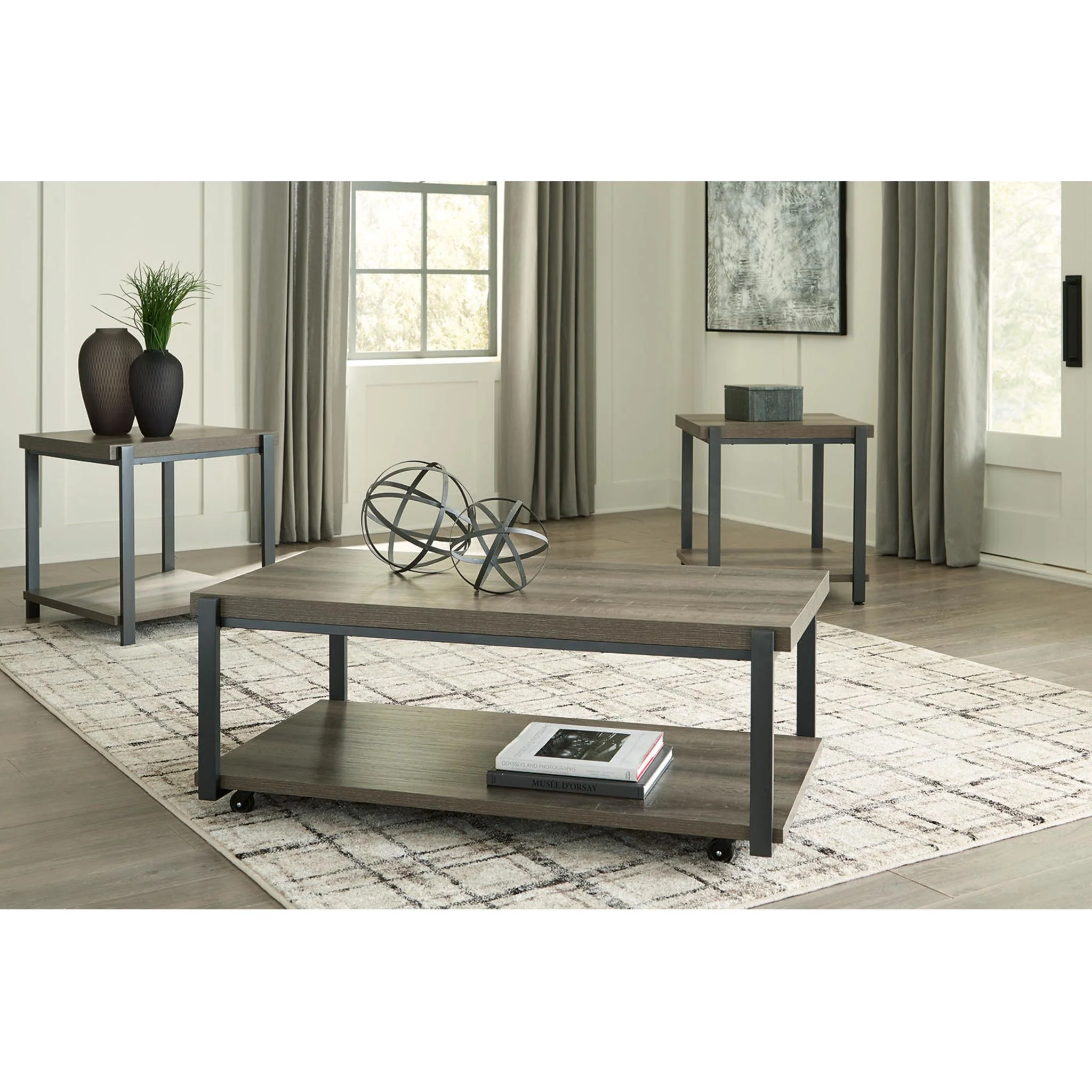 Wilmaden 3 Pack Tables - Gray/Black - Image 14
