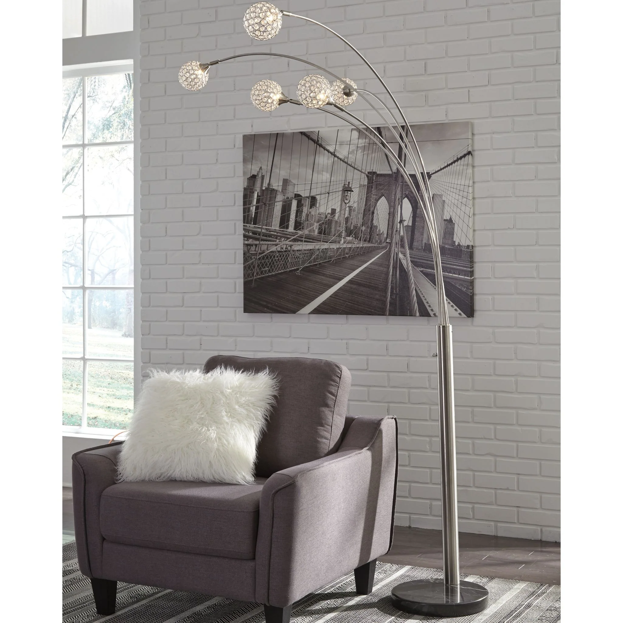 Winter Floor Lamp - Silver Finish 95.00" - Image 2
