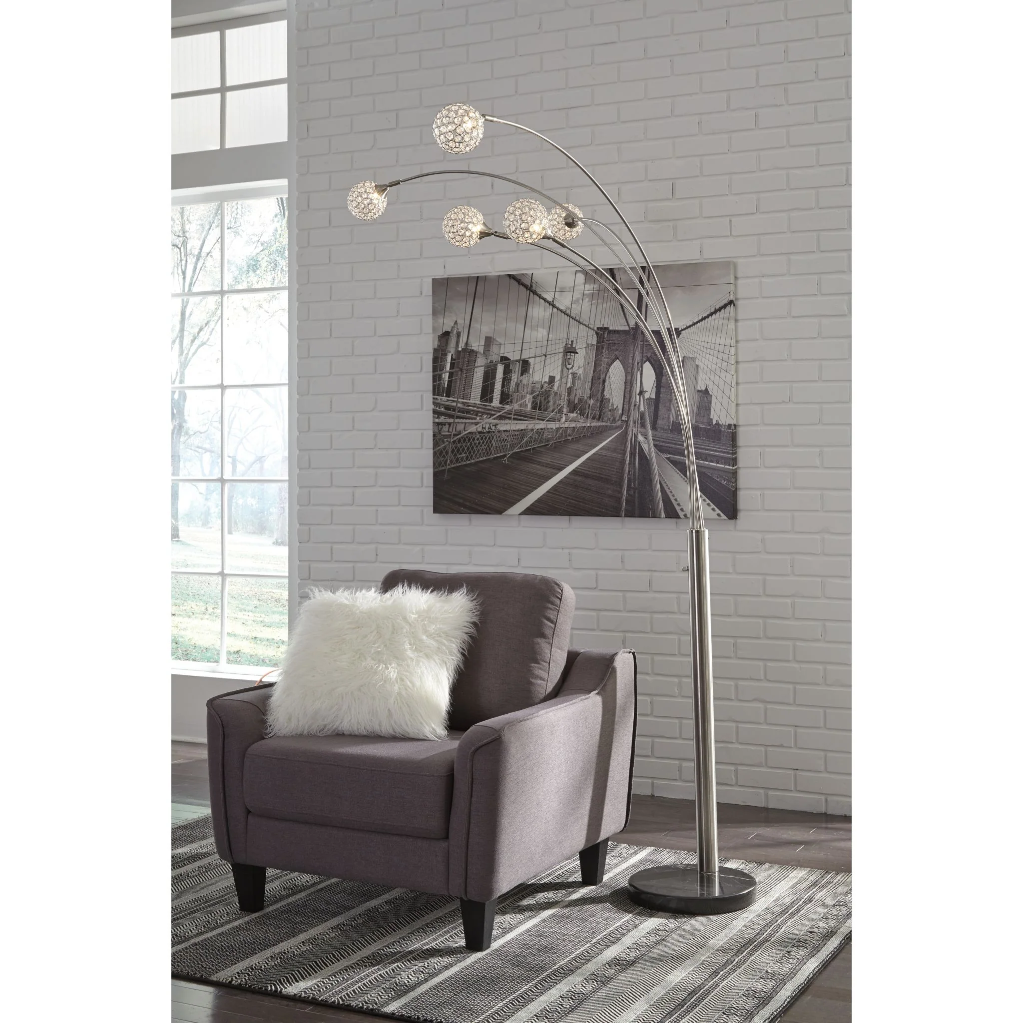 Winter Floor Lamp - Silver Finish 95.00" - Image 3