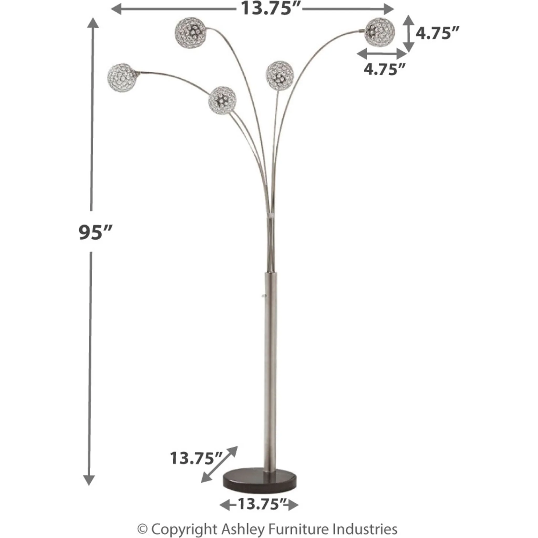 Winter Floor Lamp - Silver Finish 95.00" - Image 4