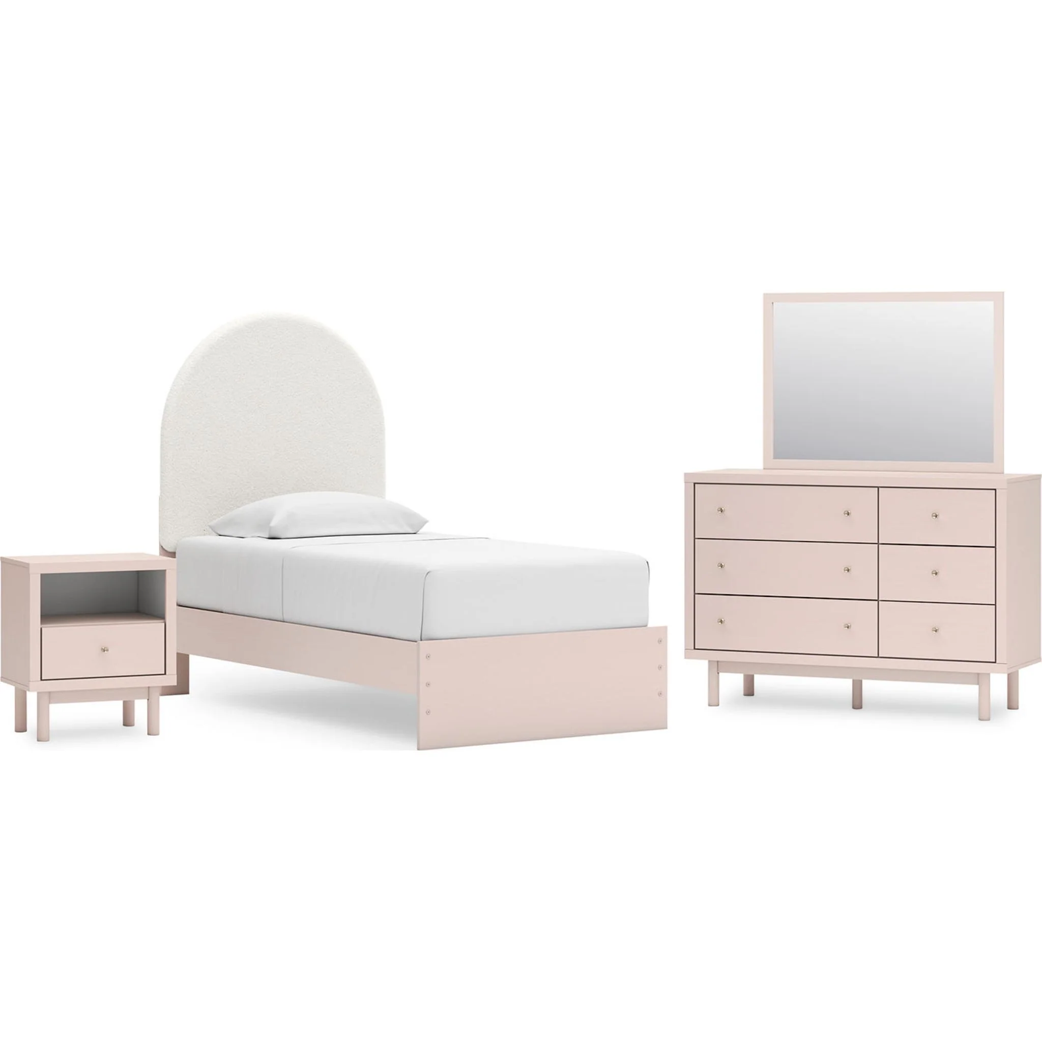 Wistenpine 6 Piece Platform Bedroom - Blush - Image 2