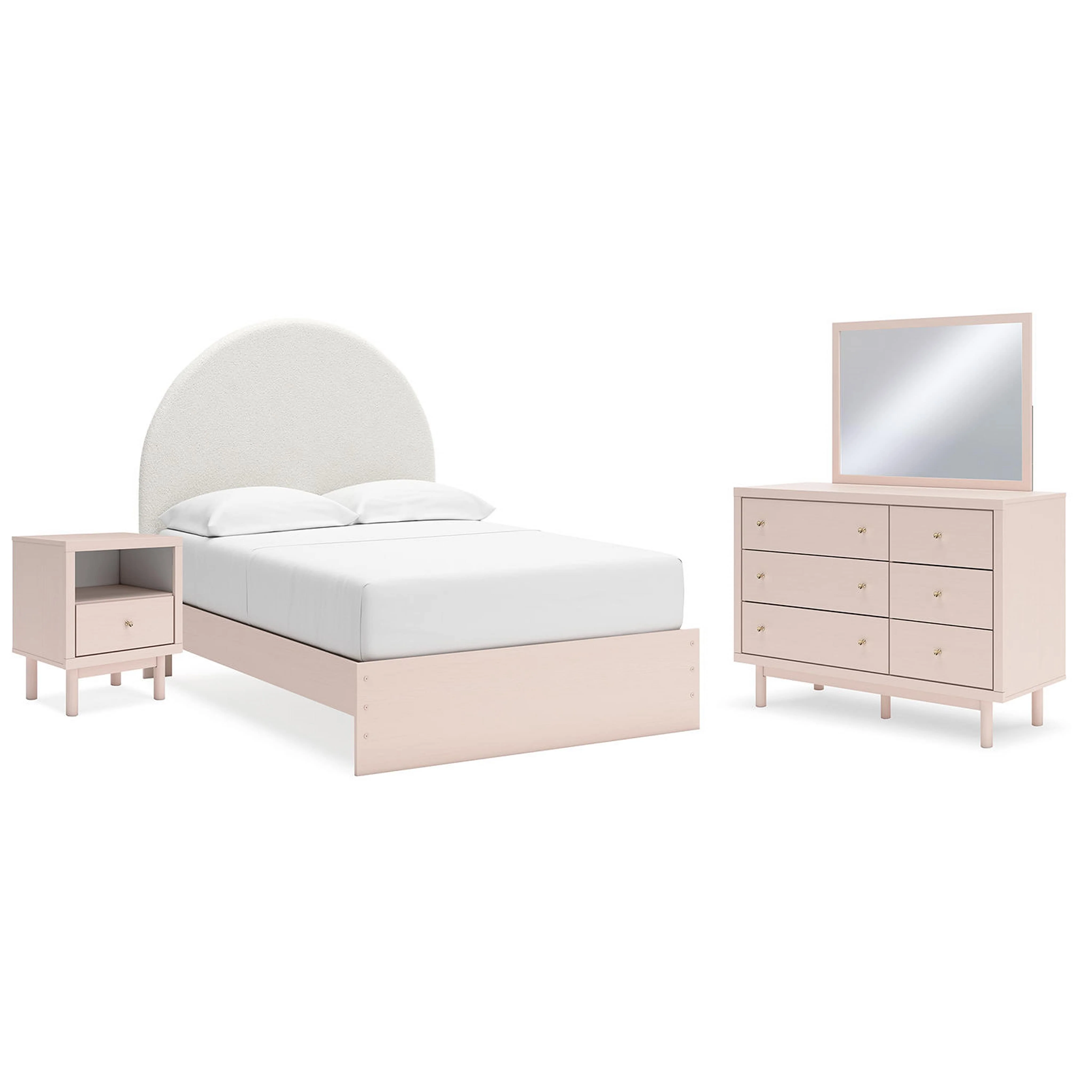 Wistenpine 6 Piece Platform Bedroom - Blush - Image 33