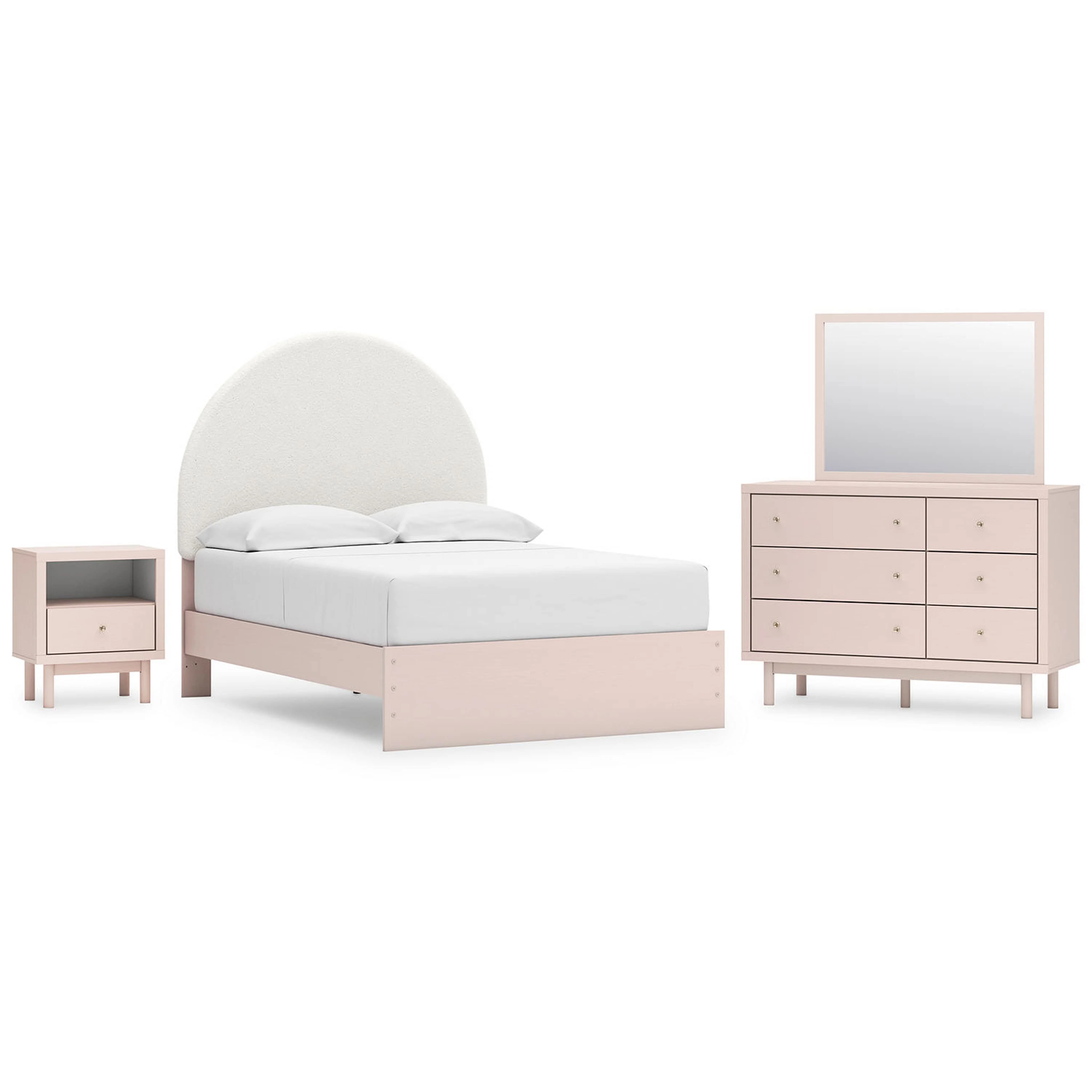 Wistenpine 6 Piece Platform Bedroom - Blush - Image 34