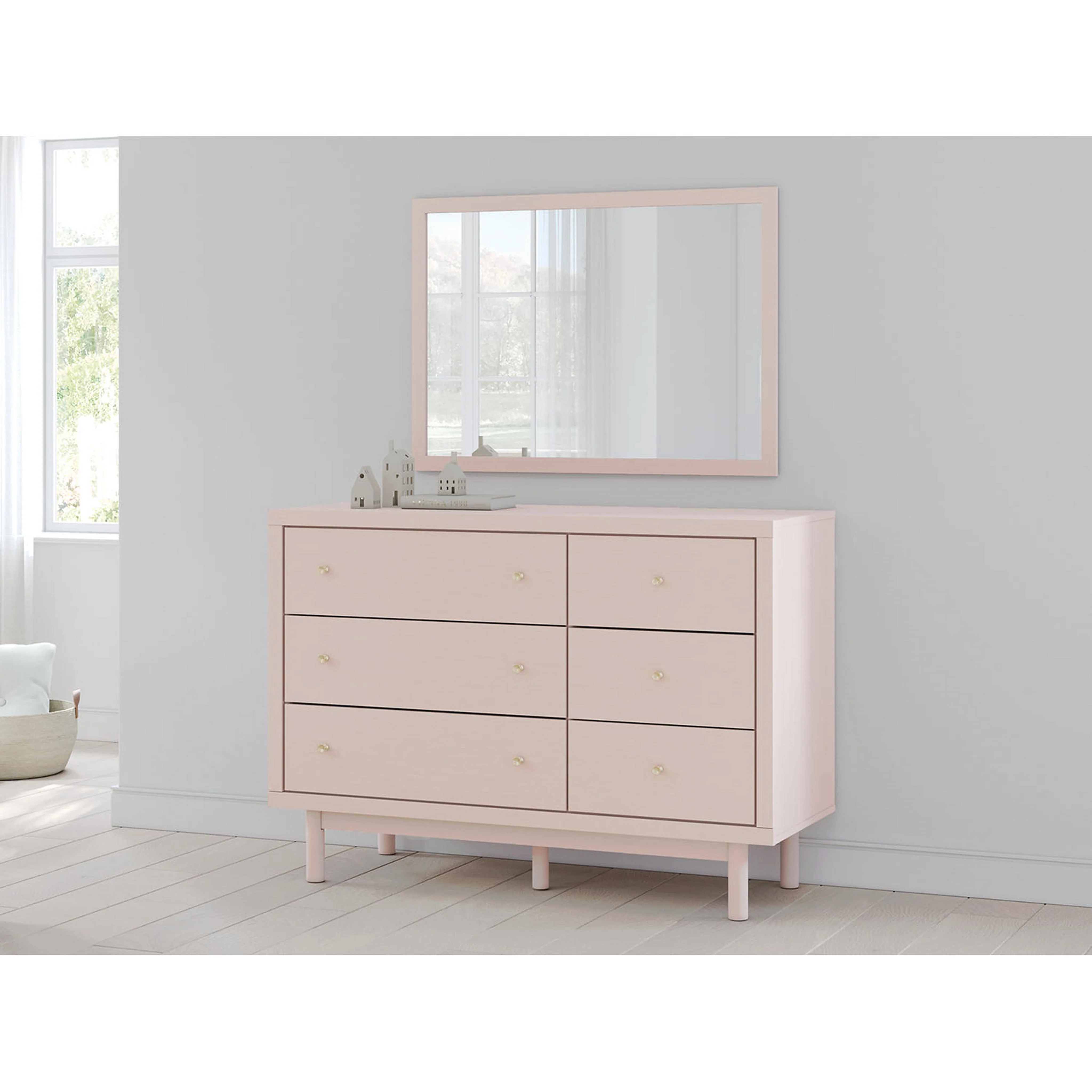 Wistenpine 6 Piece Platform Bedroom - Blush - Image 43