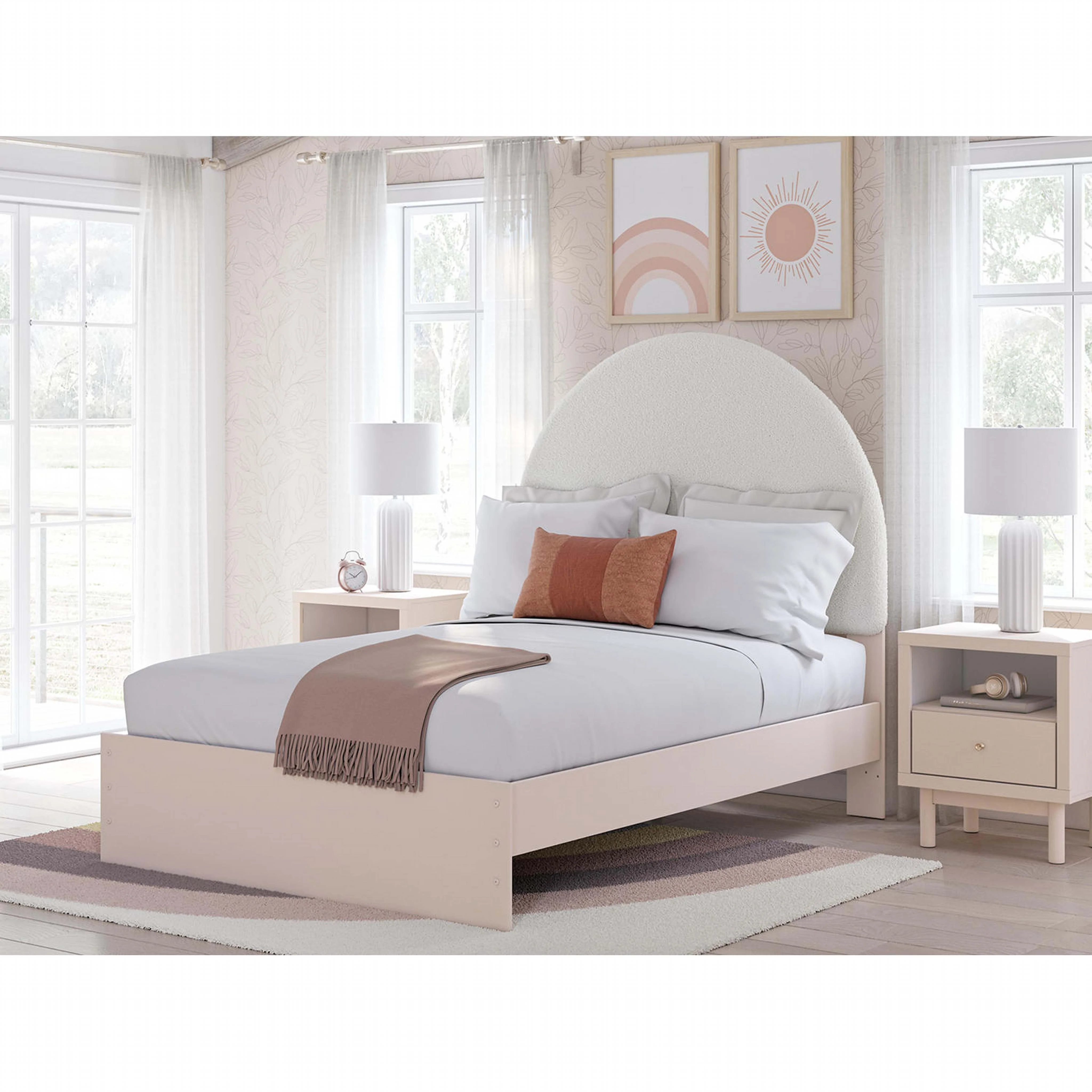 Wistenpine 6 Piece Platform Bedroom - Blush - Image 52