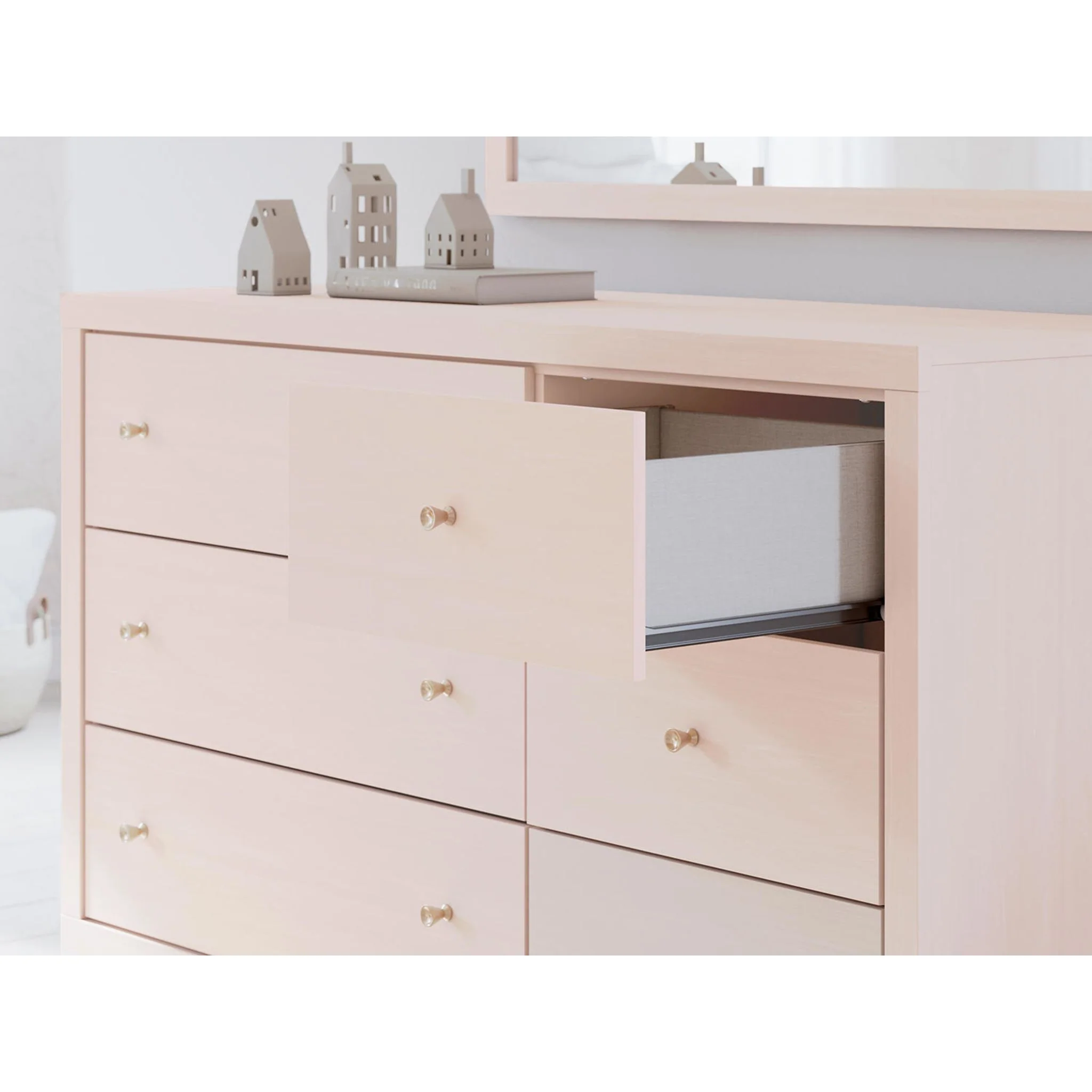 Wistenpine Dresser and Mirror - Blush - Image 6