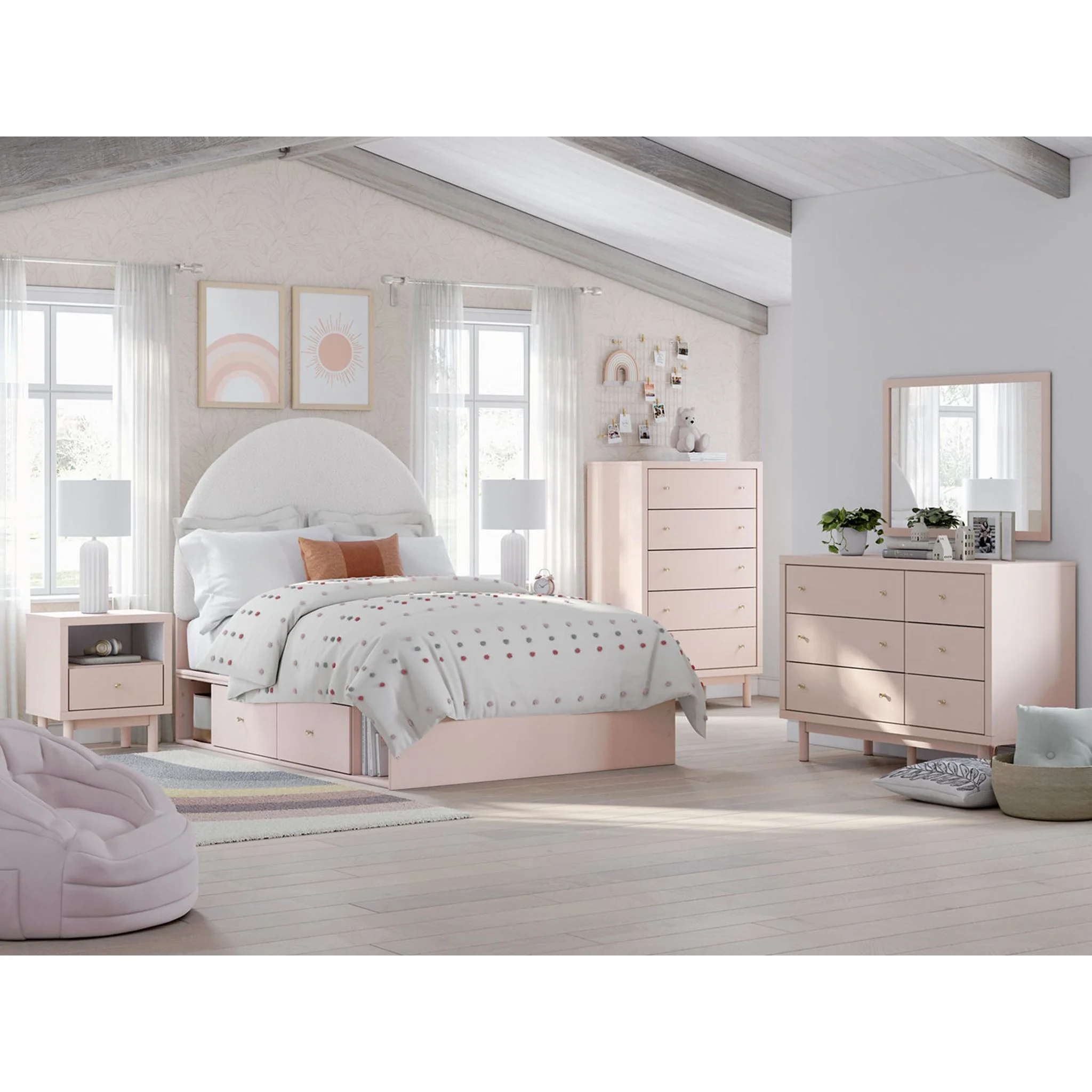 Wistenpine Full Storage Bed - Blush - Image 13
