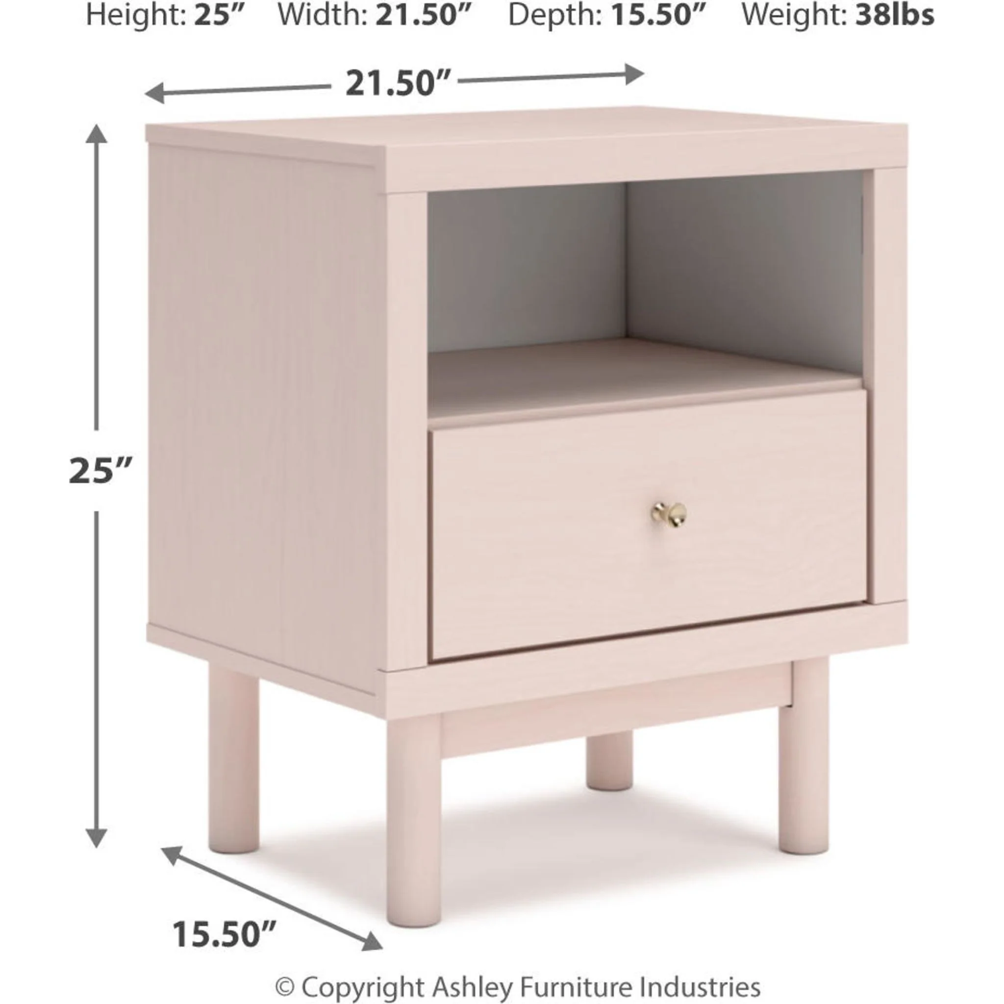 Wistenpine Nightstand - Blush - Image 5