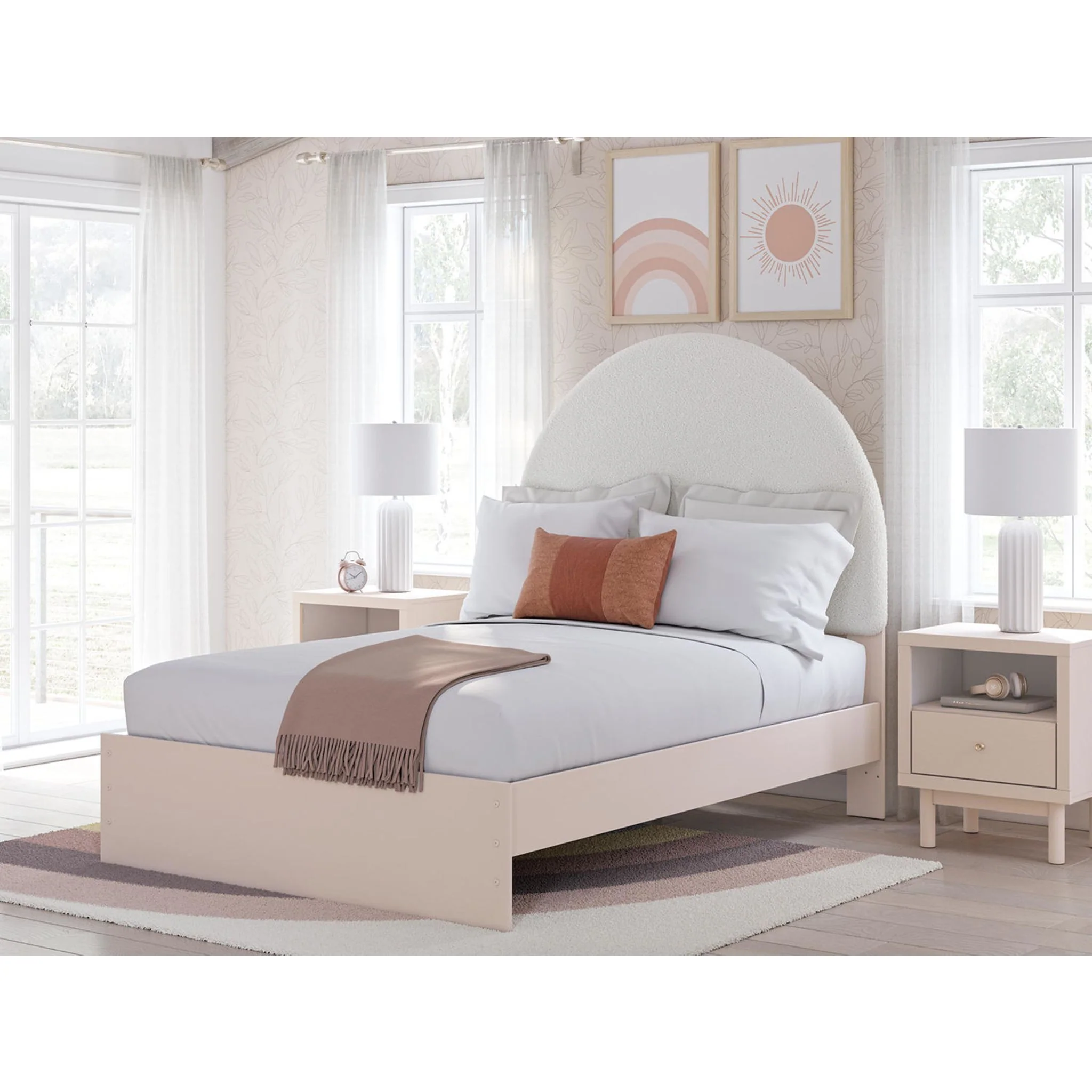 Wistenpine Platform Bed - Blush - Image 11